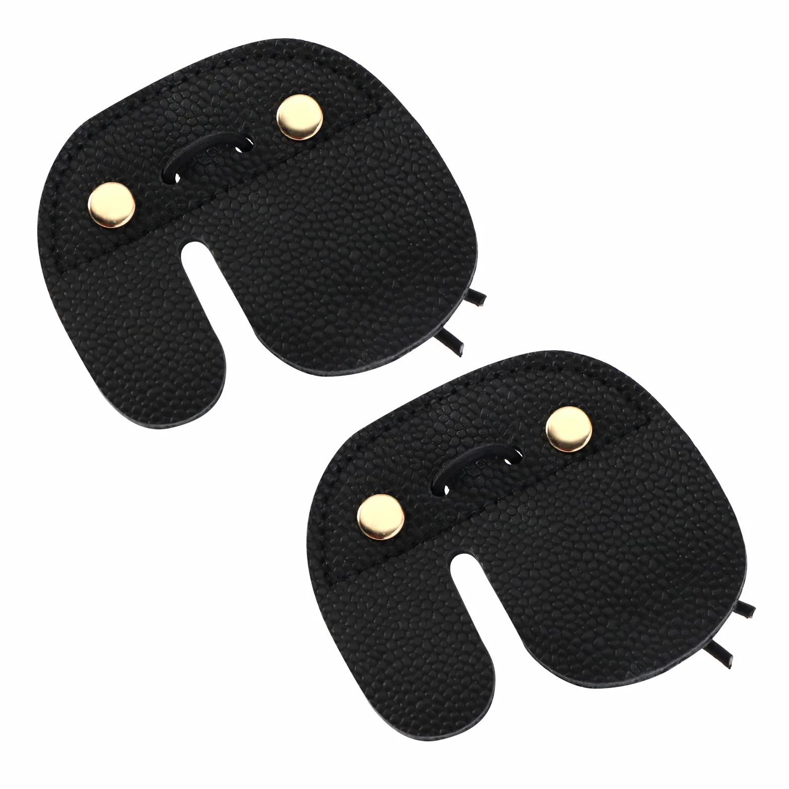 Lot de 2 protections en cuir pour tir à l'arc - Double épaisseur - Noir