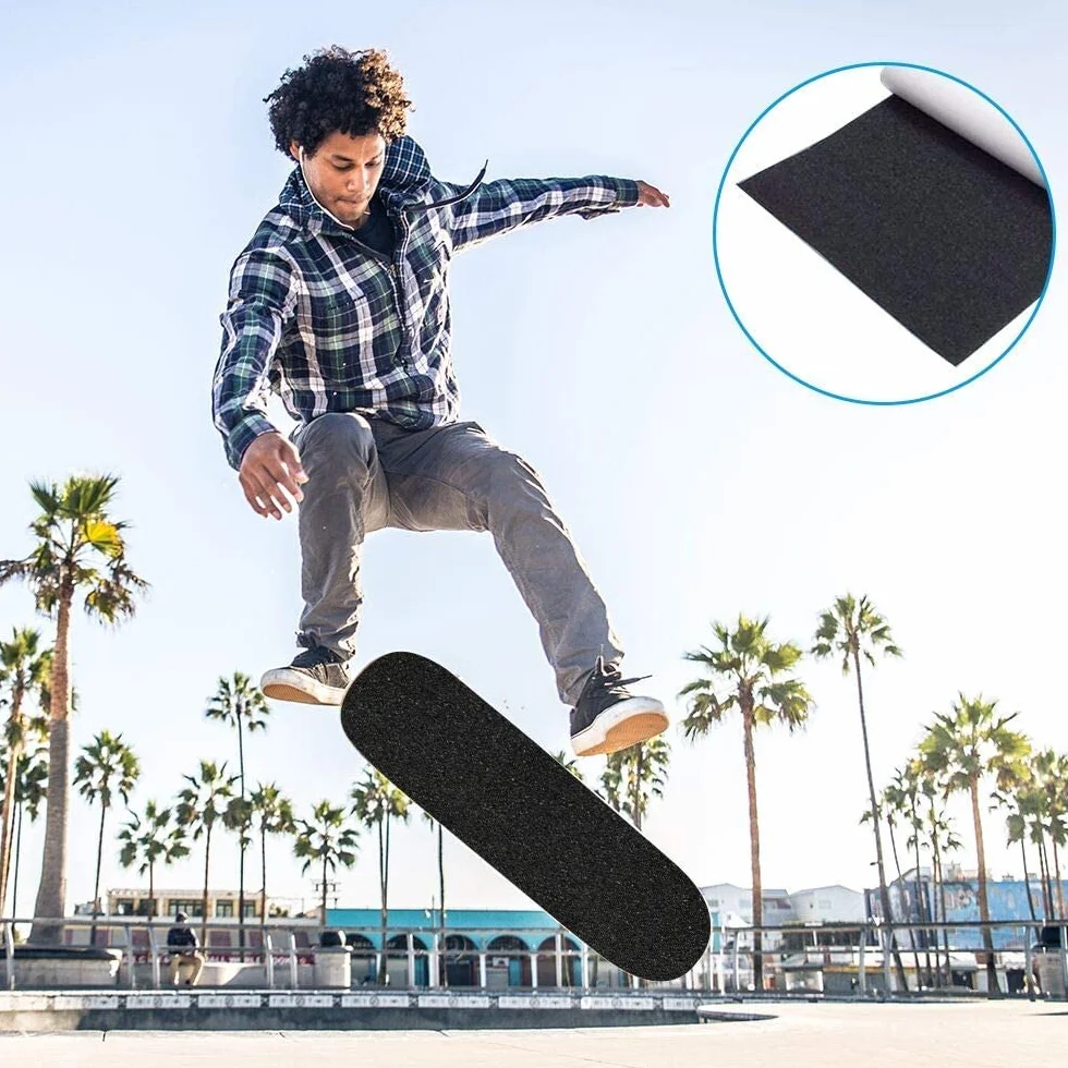 COSOOS Skateboard Grip Tape Sheet 44x10.6 inch, étanche, Bande de préhension pour Scooter (110x27cm)