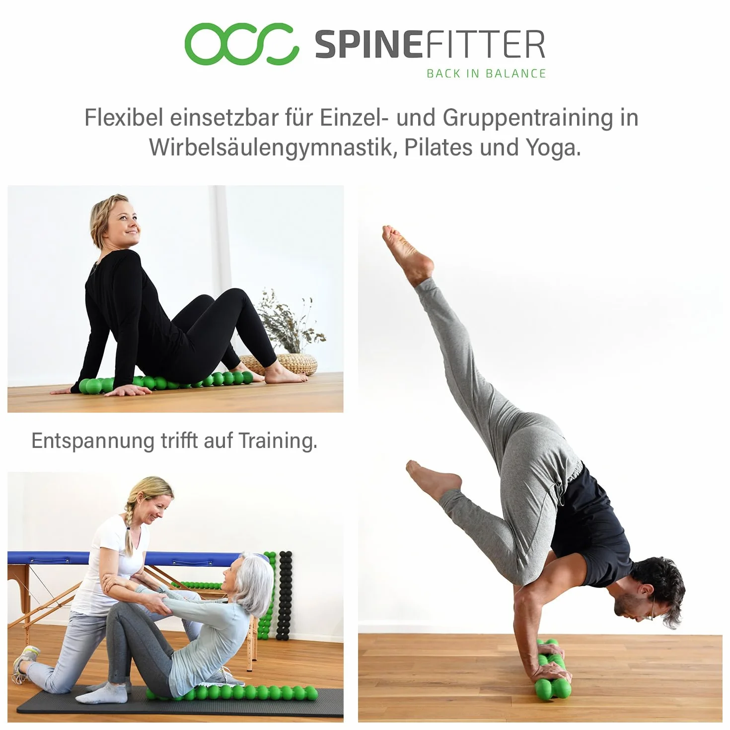 Sissel Spinefit Appareil de massage dos bleu soulager tensions blocages Pilates Yoga colonne vertébrale maison