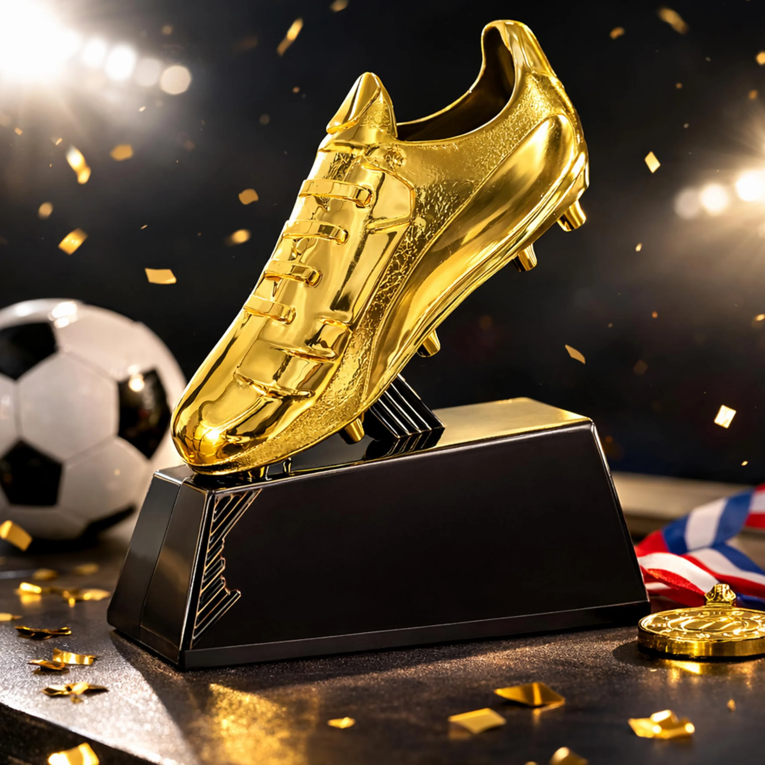 Larius Trophée de football dorée 13,5 cm 212 g avec gravure en option Coupe gagnante pour tournois MVP Goalkeeper King S2