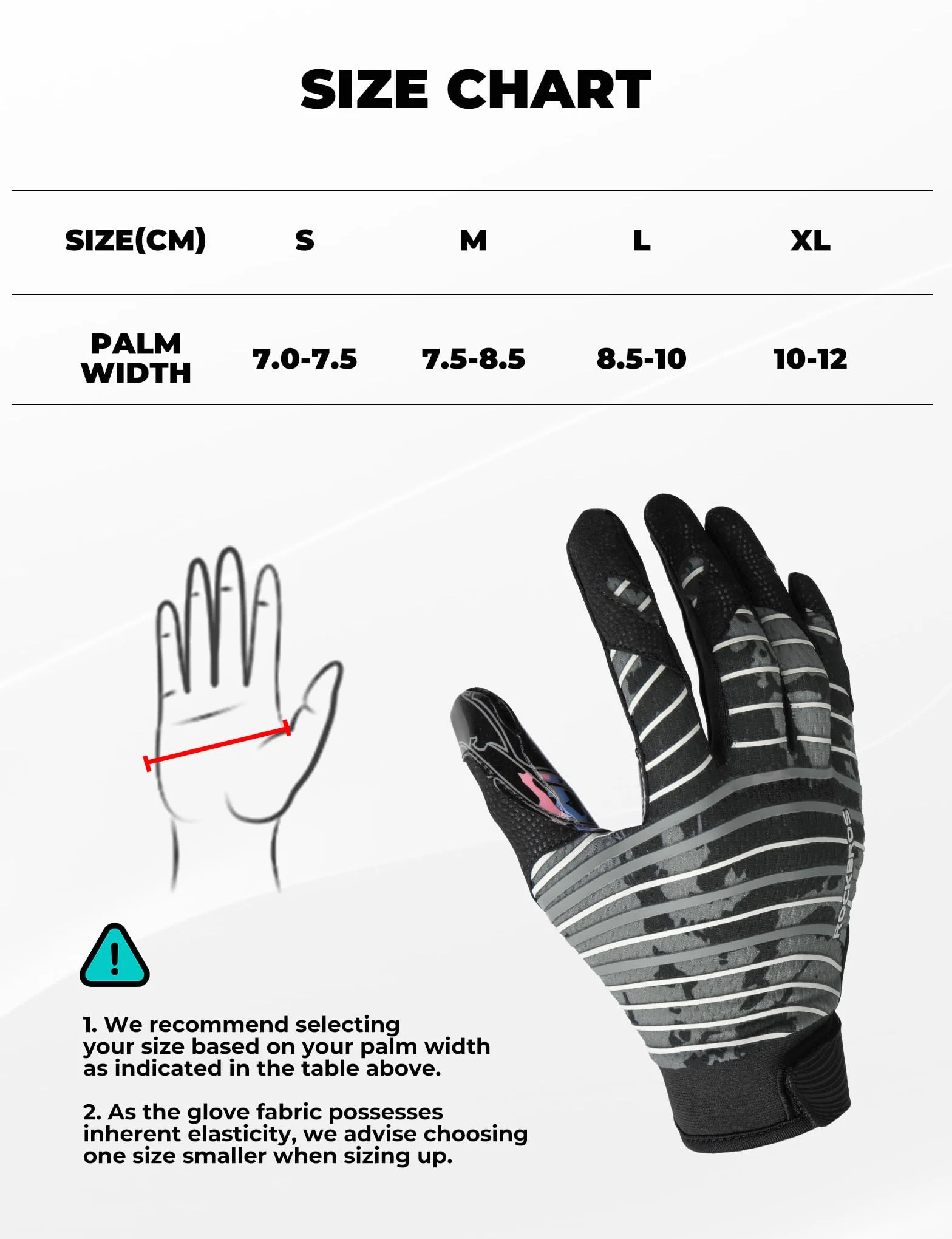 ROCKBROS Gants de Receveur Football Américain Paume PU Antidérapante Maintien Réglable