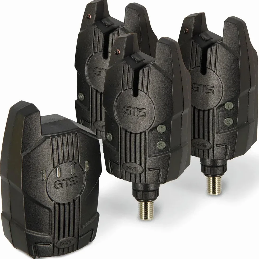 NGT GTS Pro Lot de 3 détecteurs de touche sans fil avec récepteur pour pêche à la carpe
