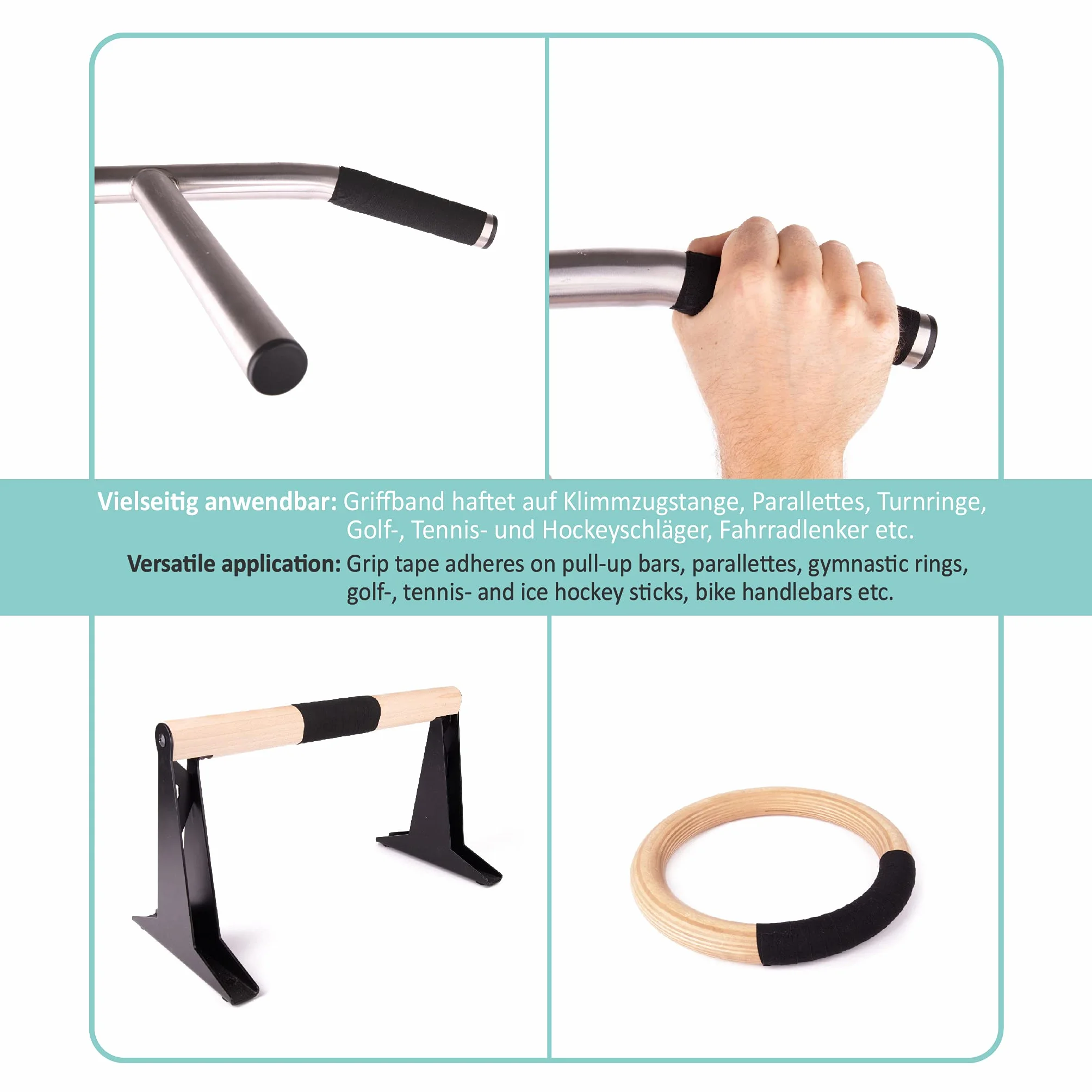 Ruban antidérapant Pullup&Dip pour Golf, Tennis, Badminton, Hockey sur Gazon et Barres de Traction