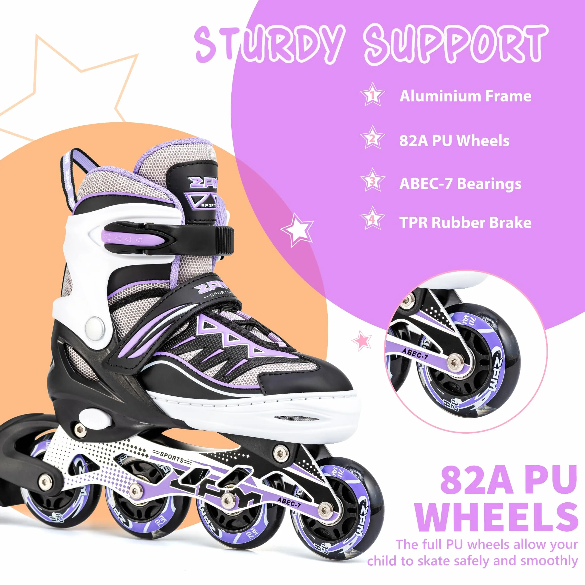 Cytia Patins en Ligne à Roues LED Taille Réglable pour Enfants, Femmes et Hommes