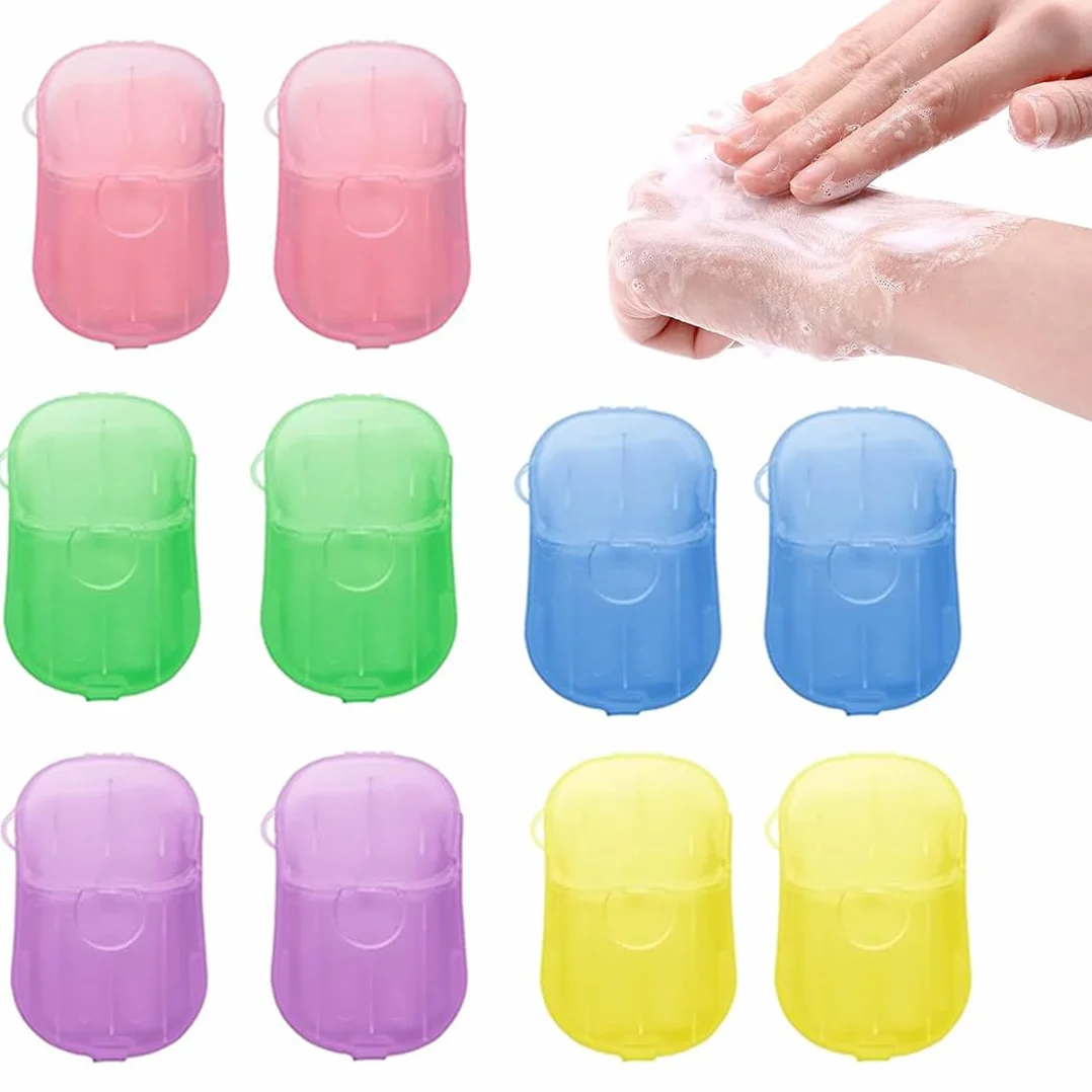Savon en Papier Feuilles, Boîtes Portables pour Voyage Camping