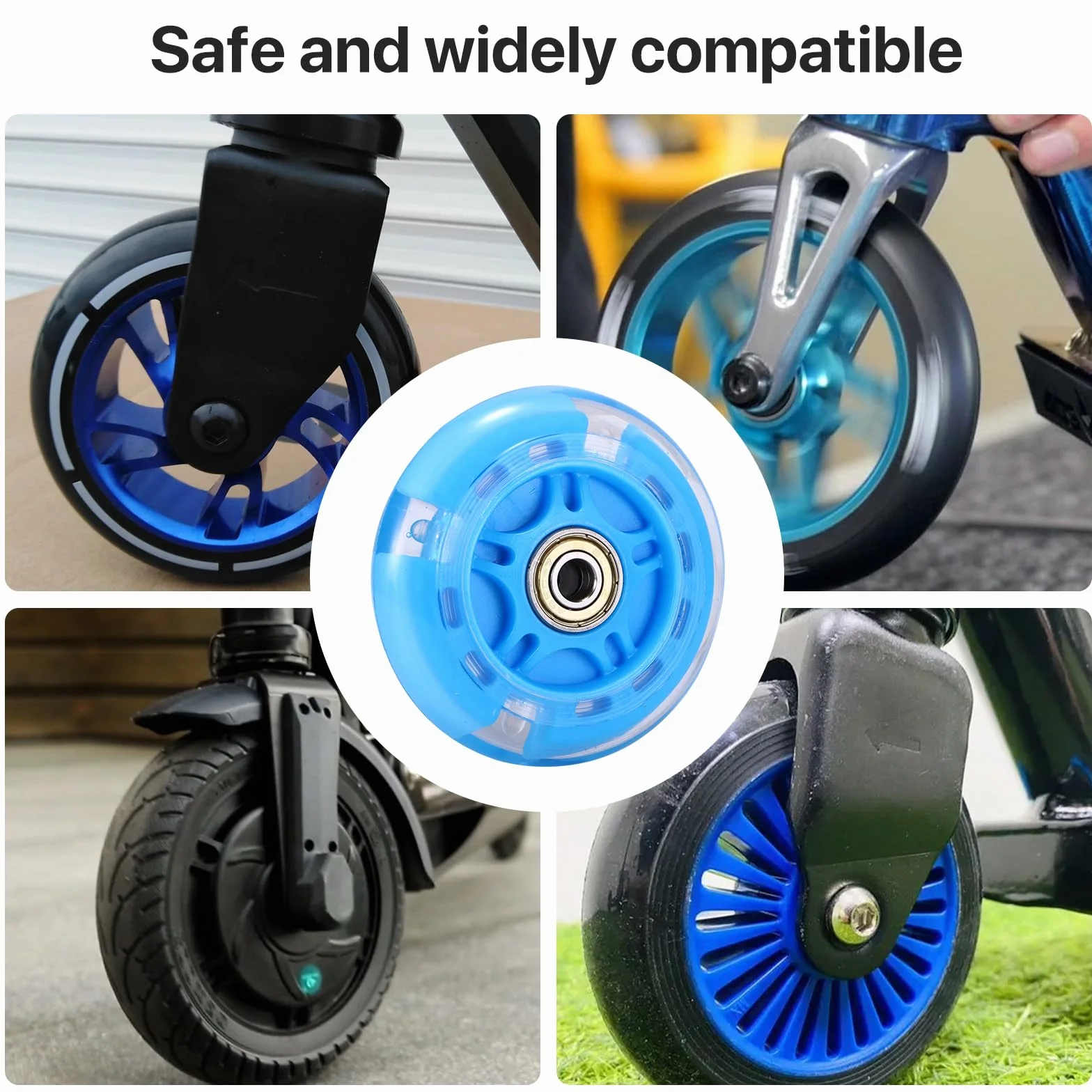 Roues de rechange trottinette LED 80 mm ABEC-7 pour enfants