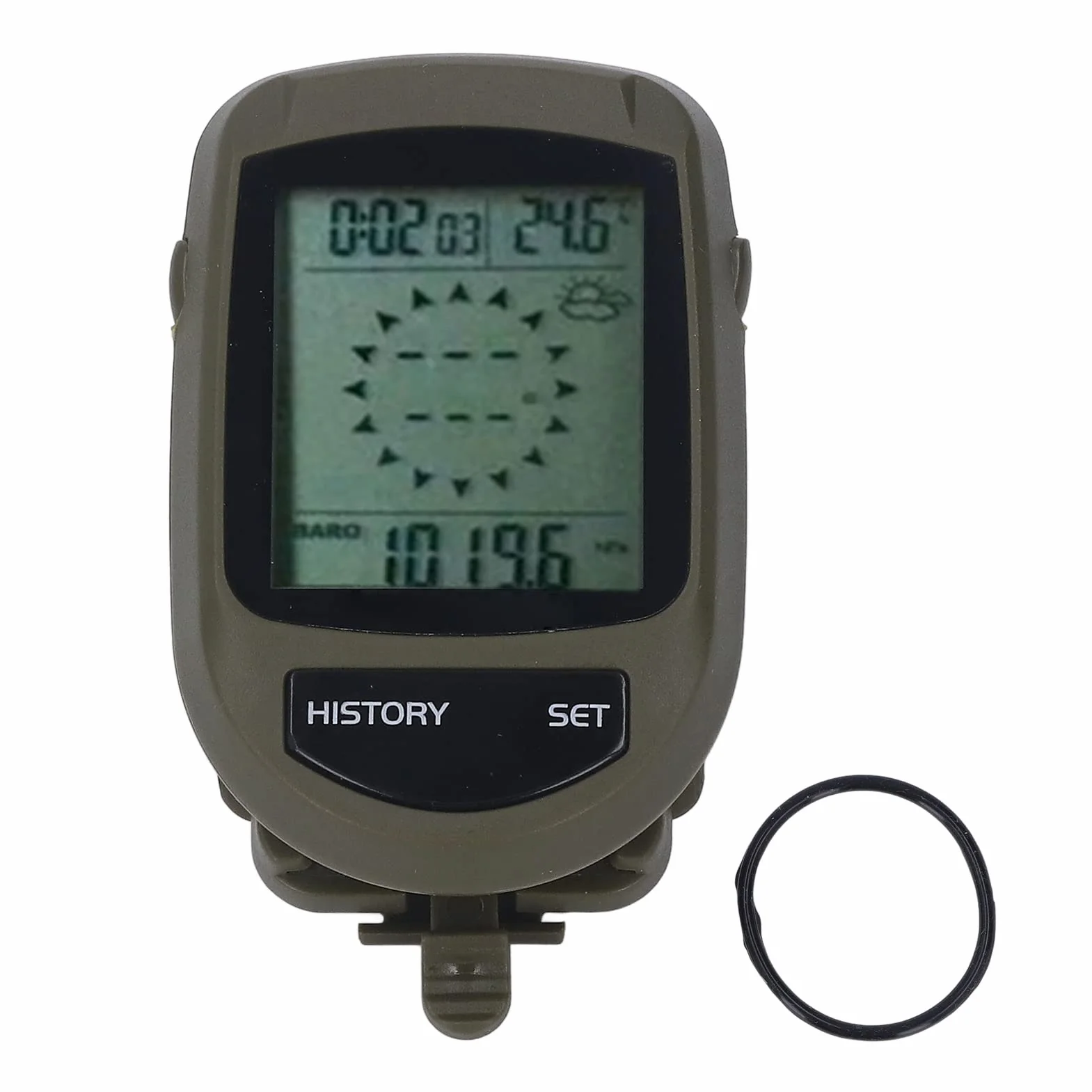 Baromètre Multifonction 8 en 1 LCD Affichage Numérique Altimètre Altitude Température Horloge Moniteur Météo