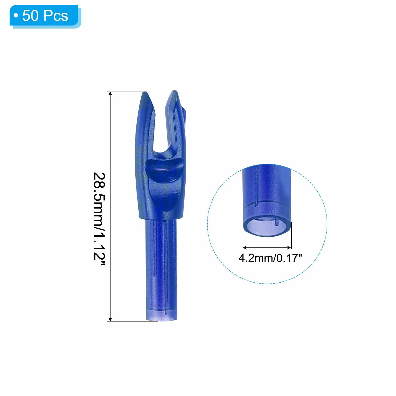 PATIKIL Encoches de Flèche d'Archerie 4,2 mm 50 Pièces Insert Clear Arrow Nock Replacement Bleu