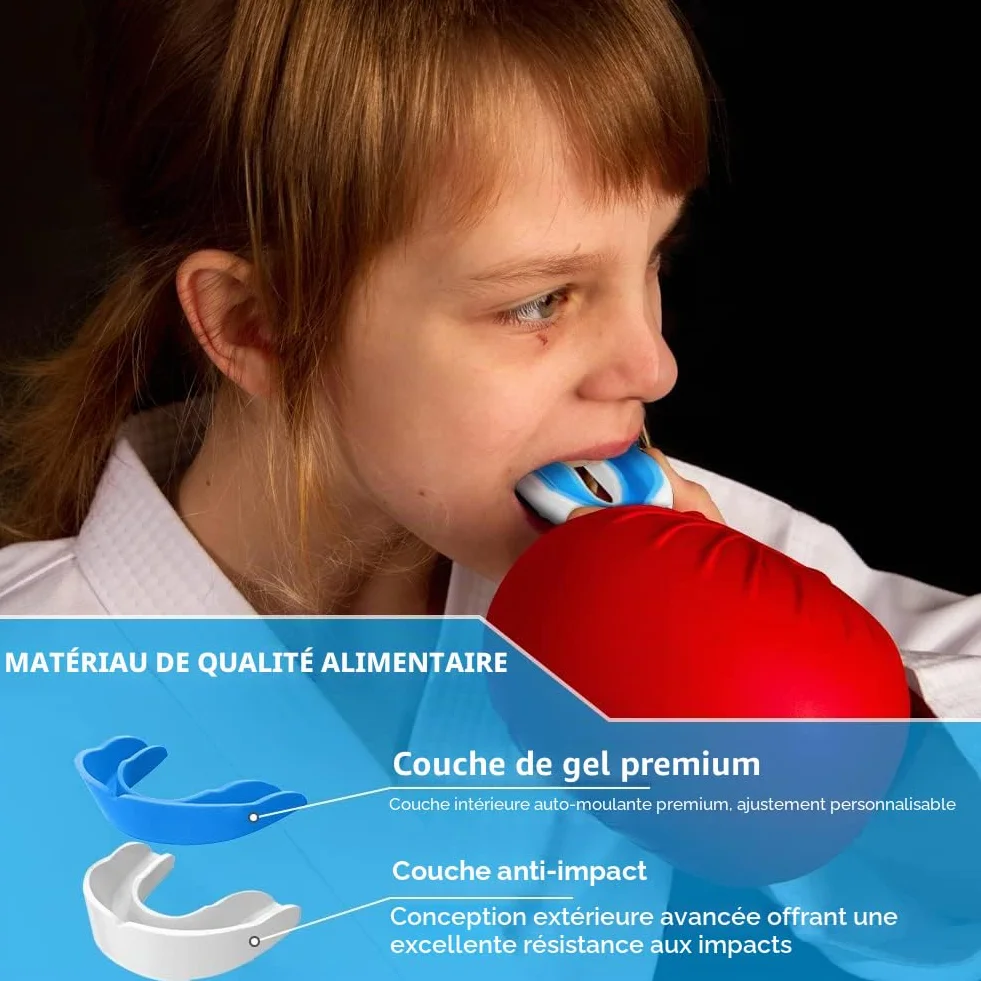 Flintronic Lot de 2 Protège-Dents Boxe pour Enfants avec Boîte Portable