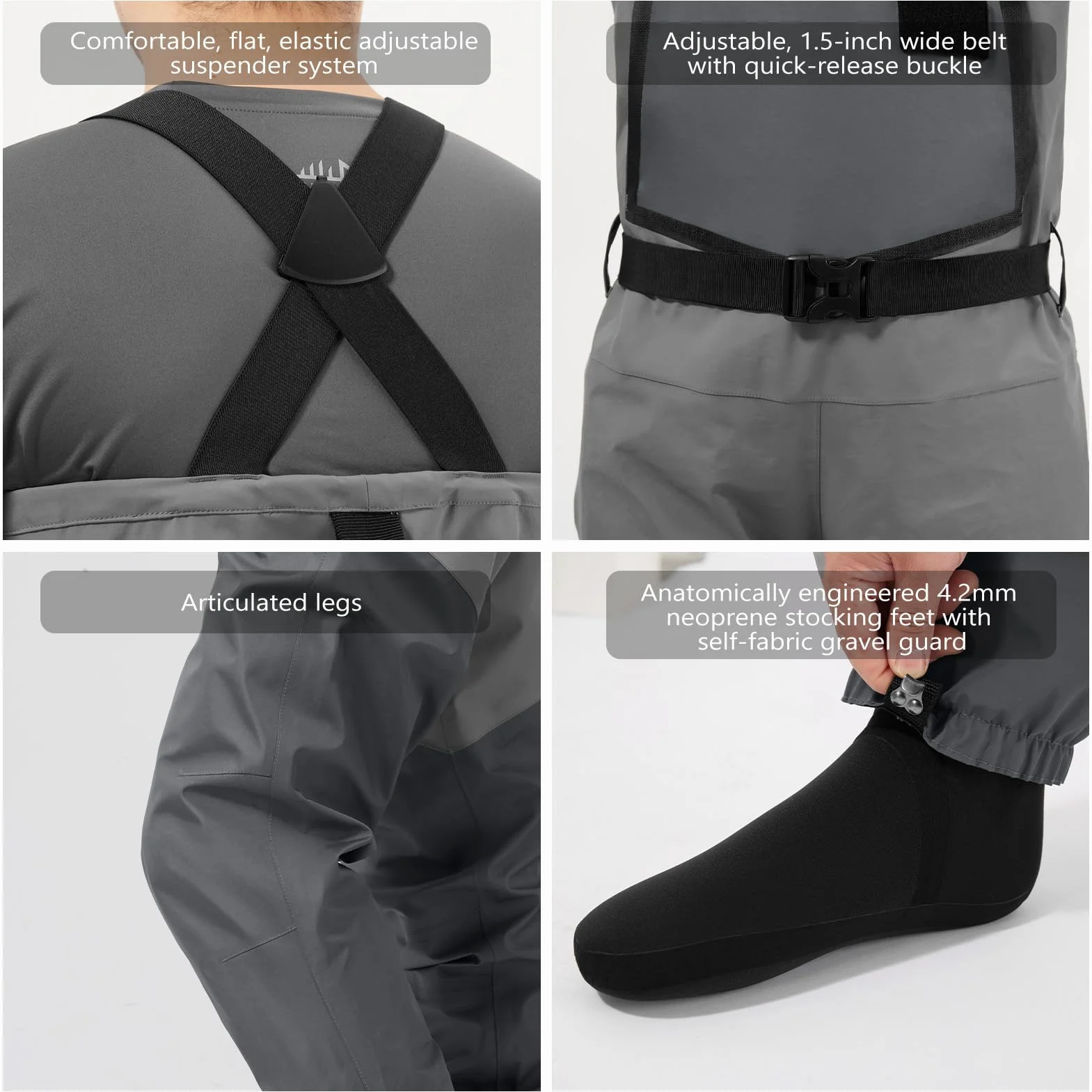 Bassdash Flex Cuissardes en Nylon Respirant Imperméables Pêche à la Mouche