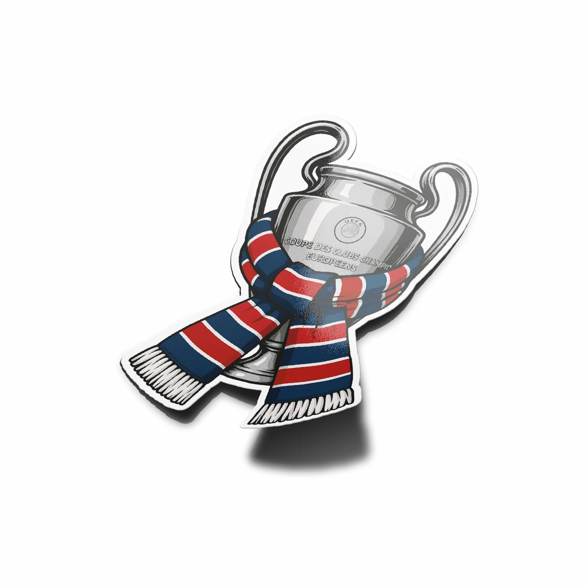 Autocollants Stickers PSG Coupe d'Europe Vinyle Résistant Eau UV 9cm Déco Extérieur