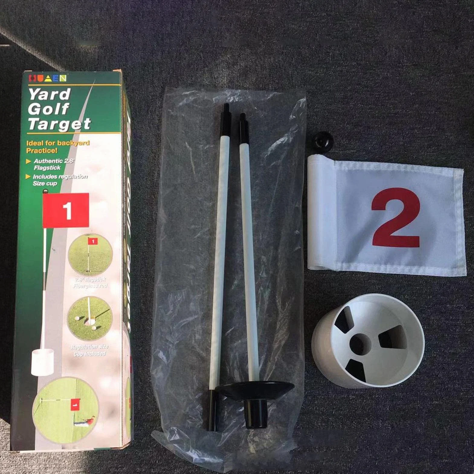 Drapeaux De Golf, Tasse D'entraînement avec Drapeau, Ensemble De Mât De Drapeau Vert Et Coupes À Trous