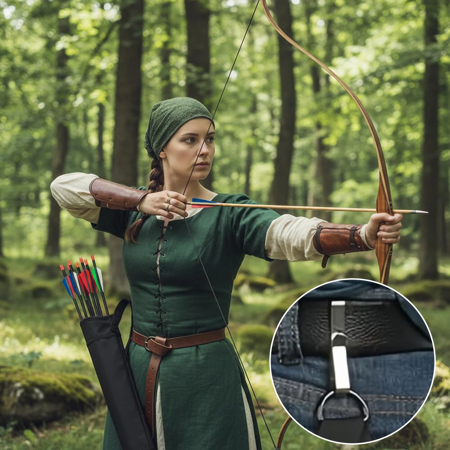 Carquois de tir à l'arc Quiver réglable sac à dos hanche pour arc compound recourbé chasse