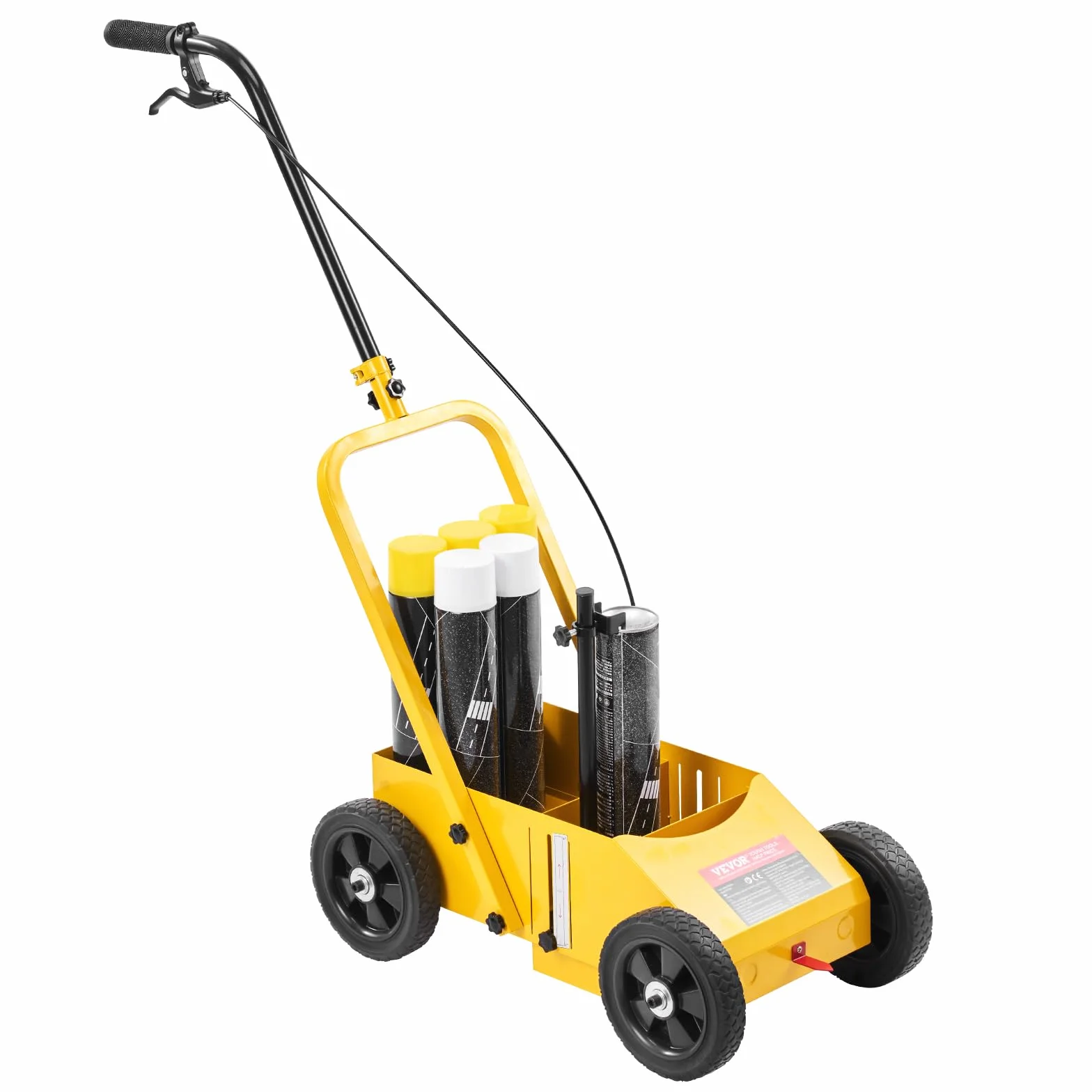 VEVOR Traceuse de Lignes 61 x 33 x 90 cm, Machine de Marquage Routier 4 Roues, Largeur Réglable 5,6-10,2 cm, Jaune