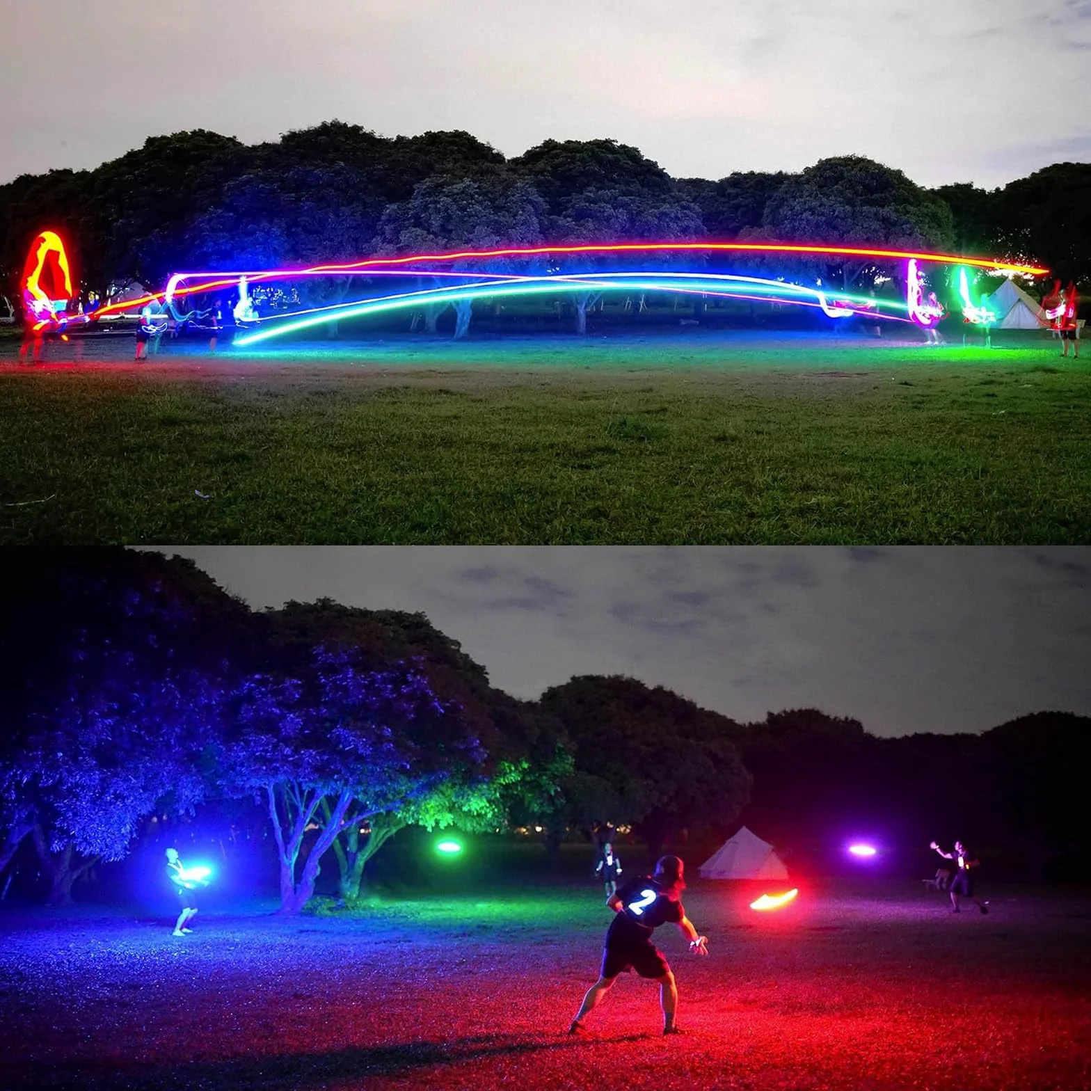 Ultimate Frisbee Disque Volant Lumineux LED 49 Lumières pour Adultes Enfants Plage Pelouse