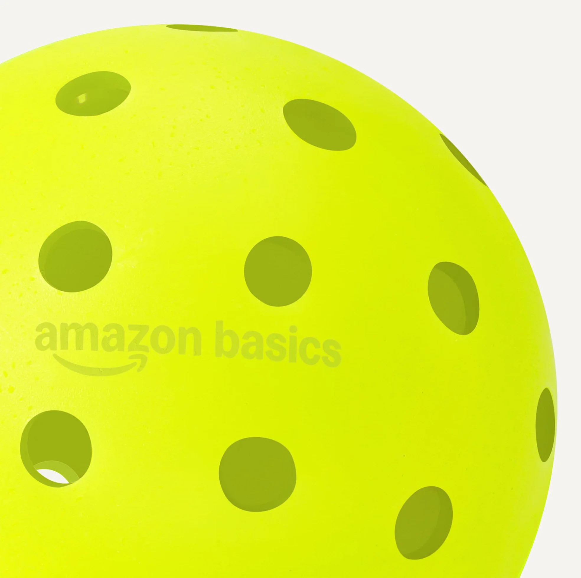Amazon Basics Balles de Pickleball d’Extérieur 7,4cm Jaunes