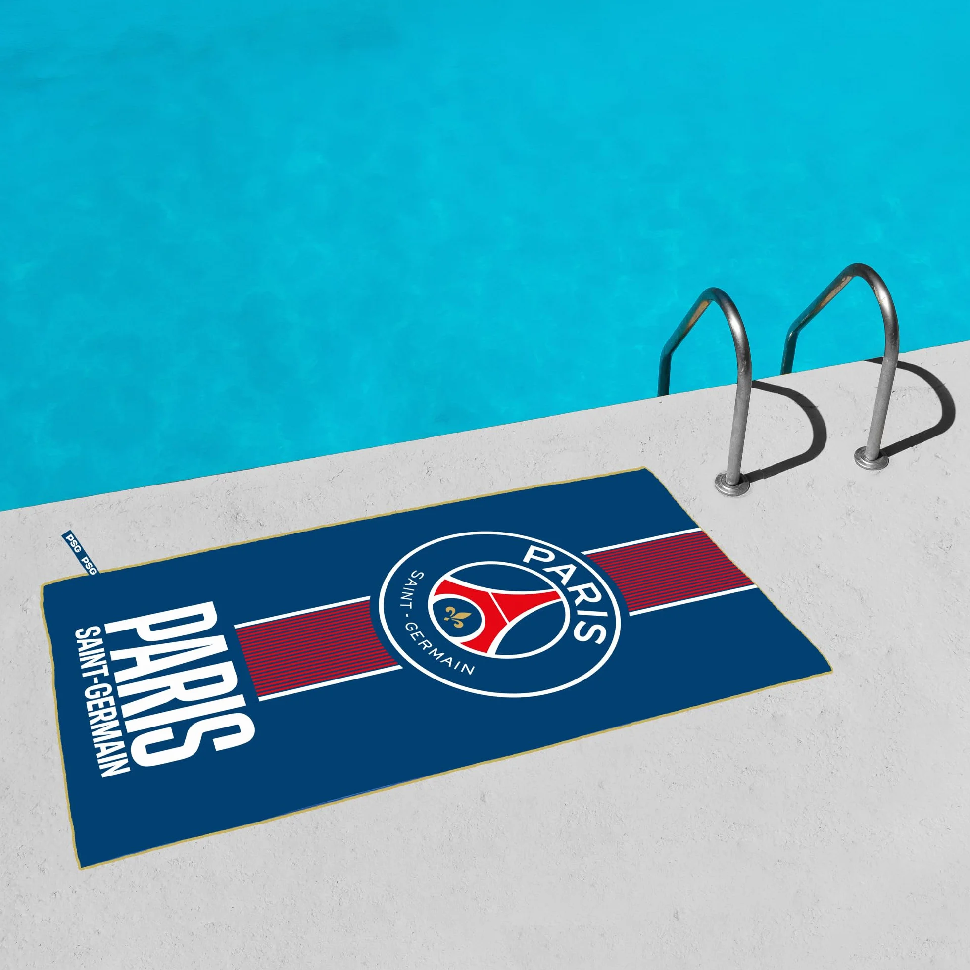 Serviette de Bain et de Plage OMYDREAM PSG Prince 70x140 cm Microfibre Oeko-TEX Bleu