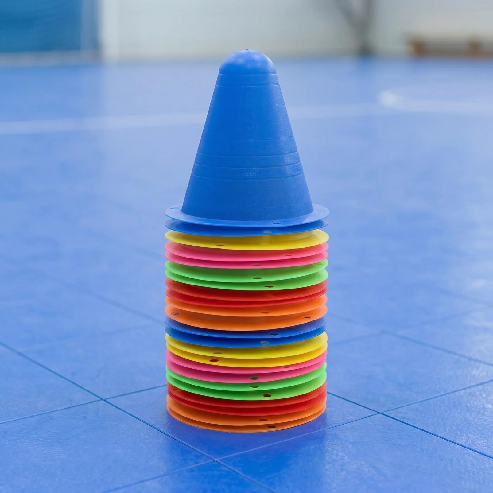 POPETPOP 12 Pièces Cônes d'Agilité Empilables Plastiques Légers pour Enfants Football Patinage Roller Entraînement