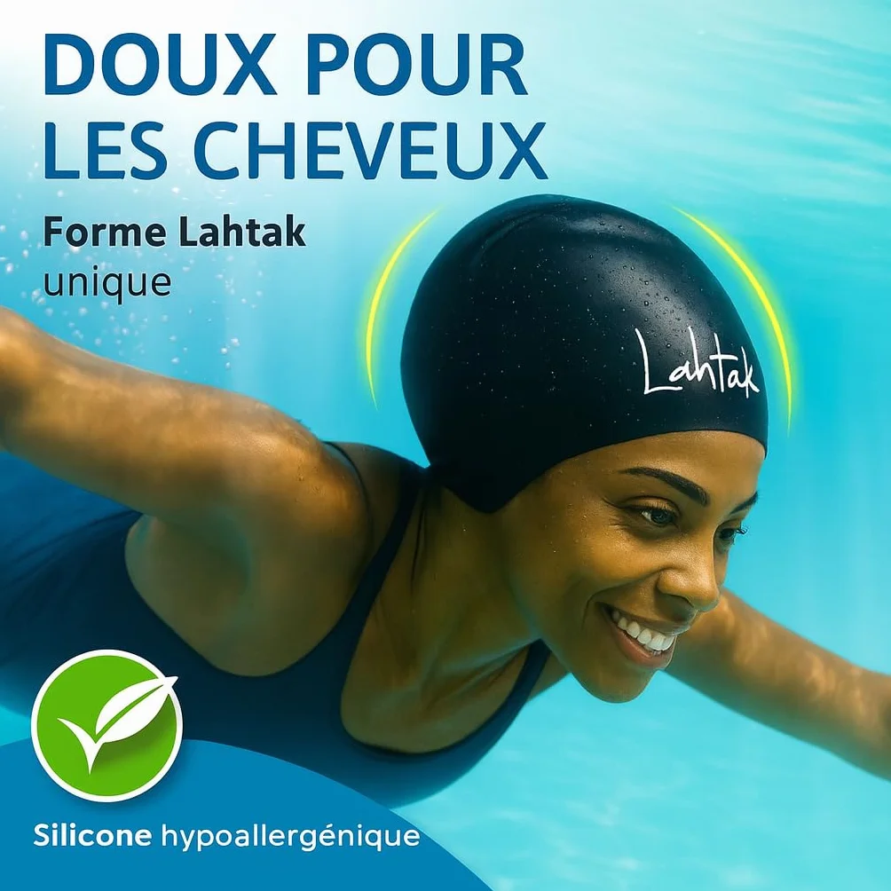 Bonnet de Bain Silicone Imperméable Extra-Large pour Cheveux Longs, Natation Femmes Hommes Dreadlocks