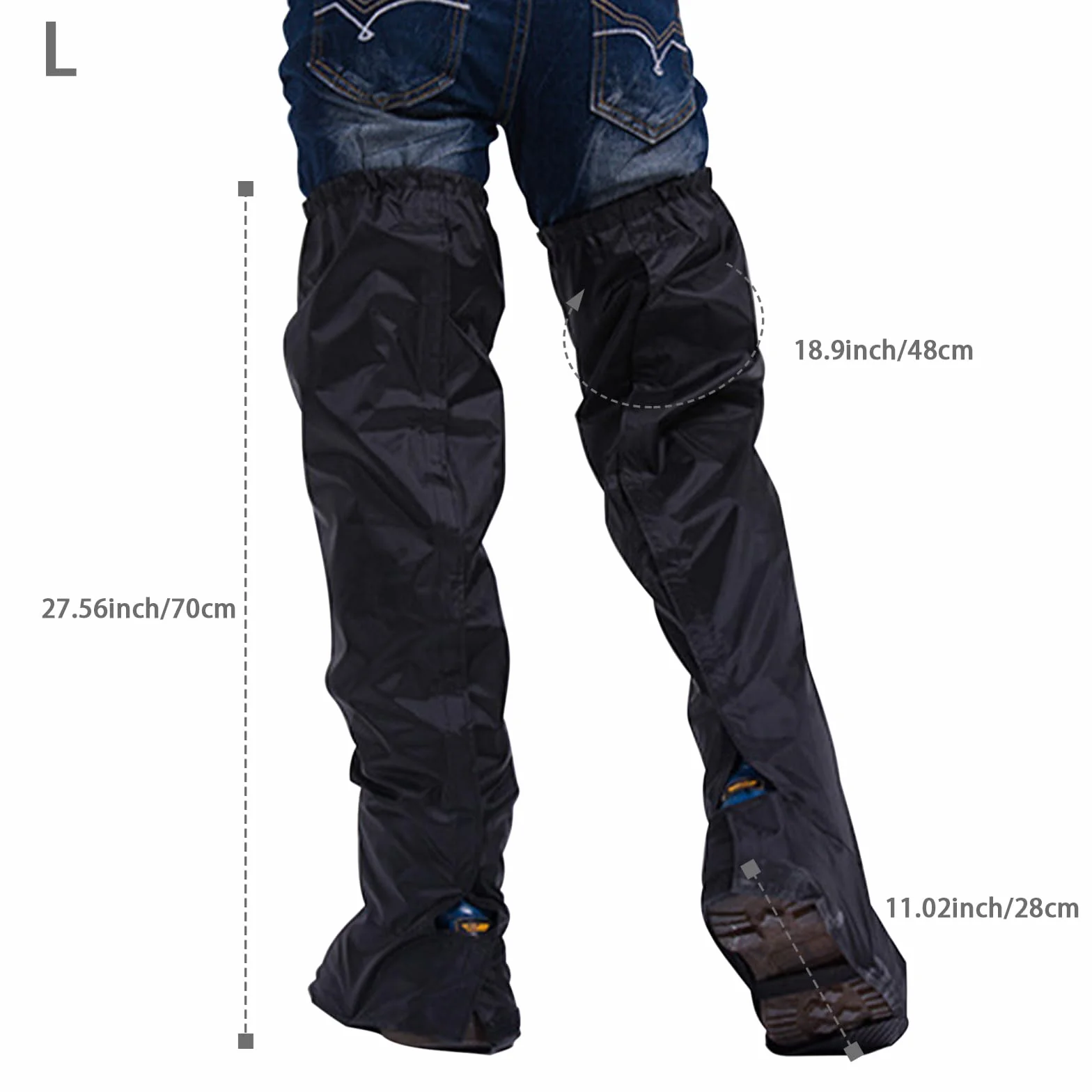 OhMill Pantalon Imperméable Cyclisme Jambes Pieds Protège-Jambes Étanches Ajustable Moto Vélo VTT