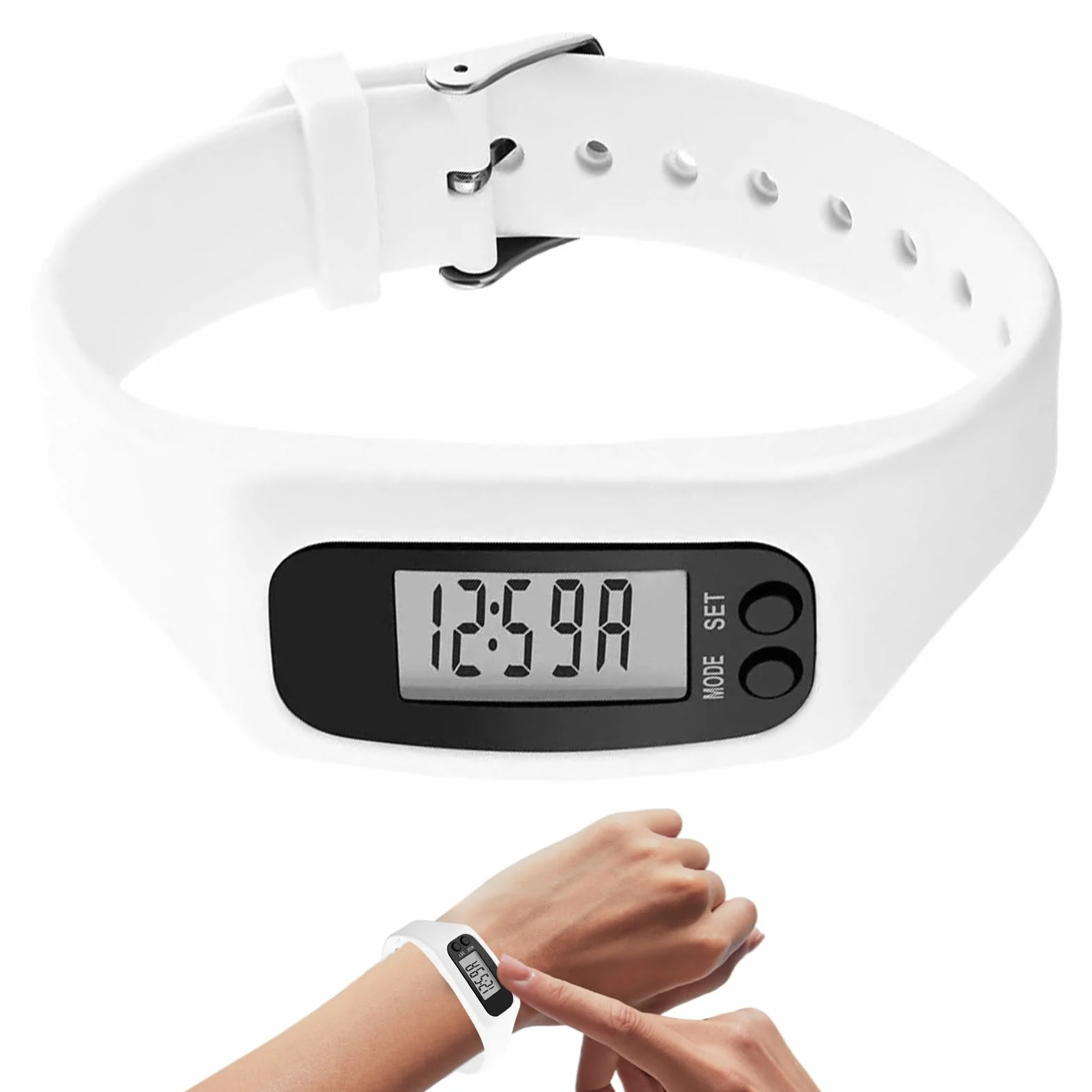 Montre Podomètre Grand Écran Compteur de Pas et Calories Sans Téléphone Ni Application pour Hommes Femmes Seniors