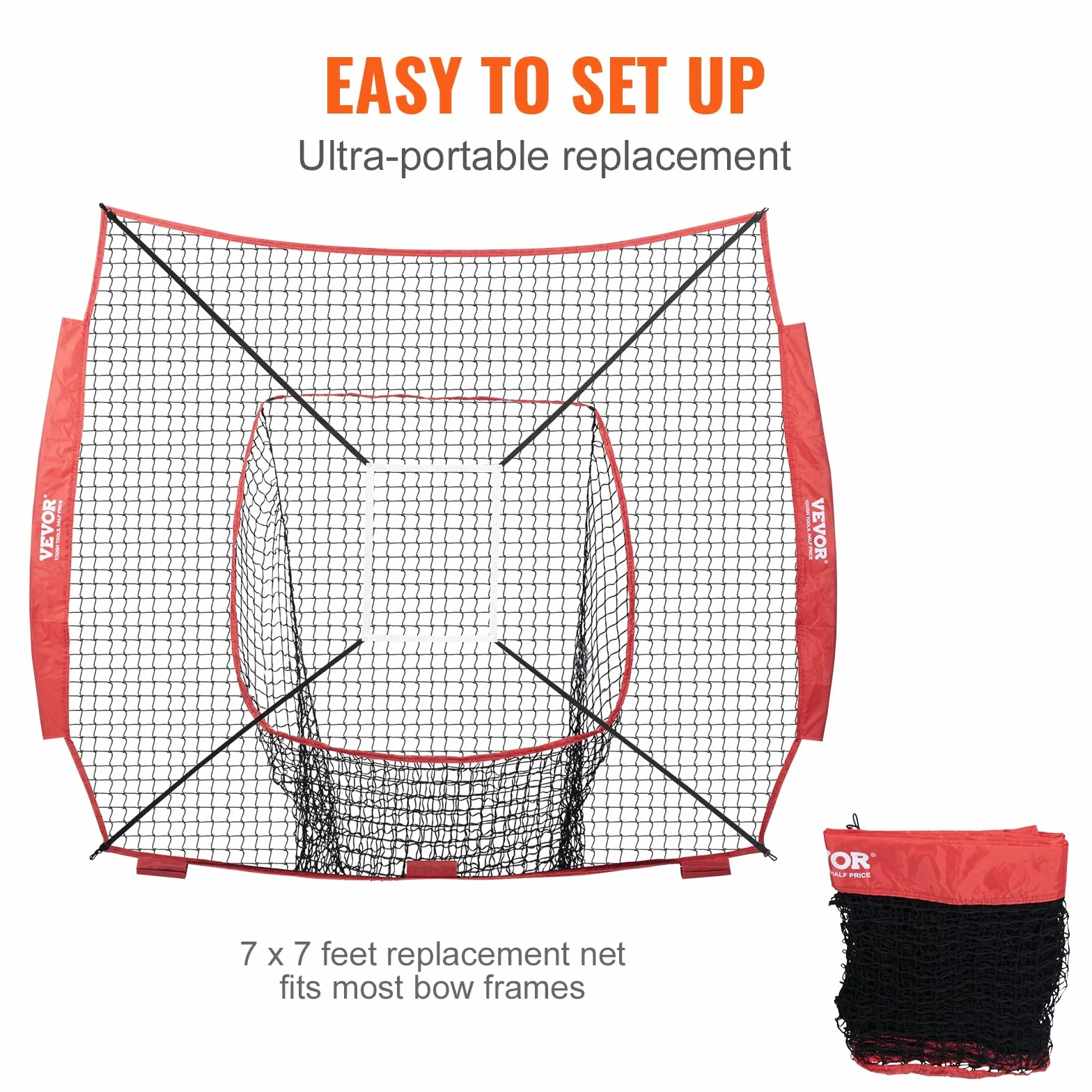 VEVOR Filet d'entraînement de baseball et softball portable 2,1 x 2,1 m