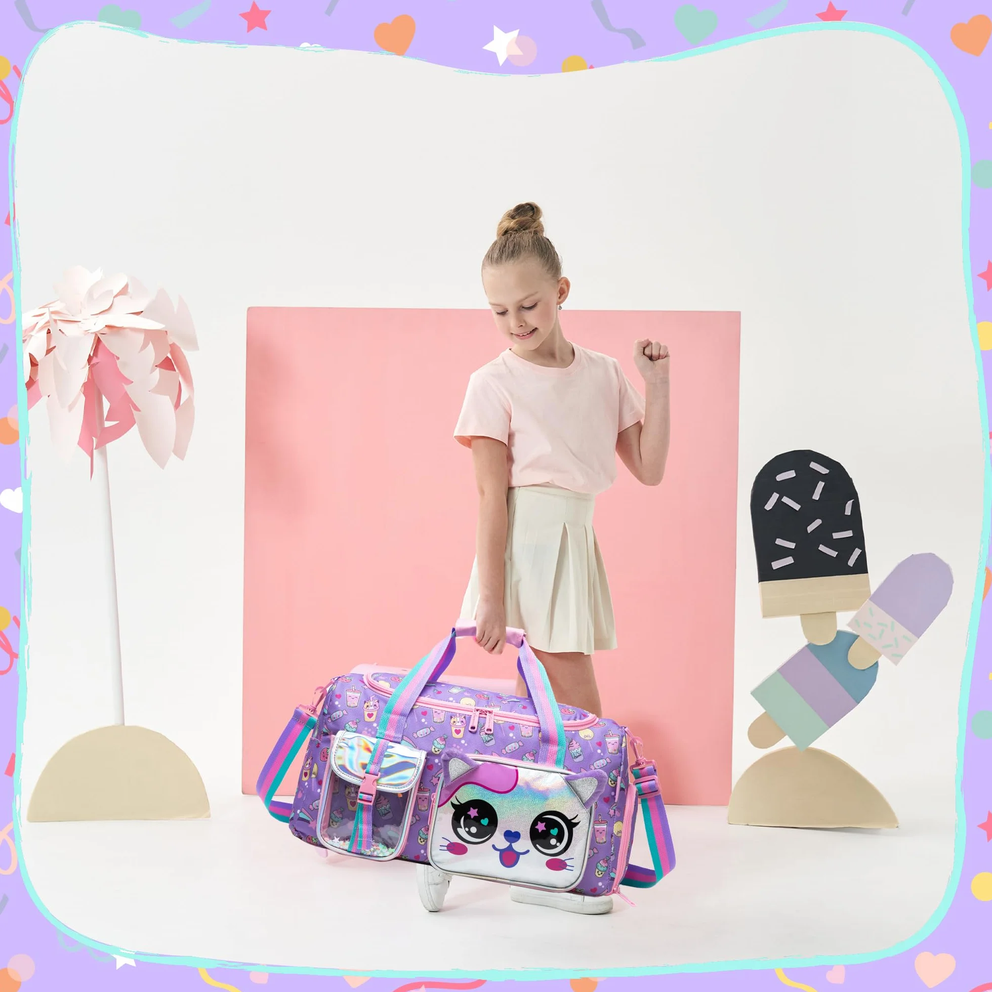 HTgroce Sac de Sport Fille Voyage Enfant Gym Résistant Piscine Danse Loisir