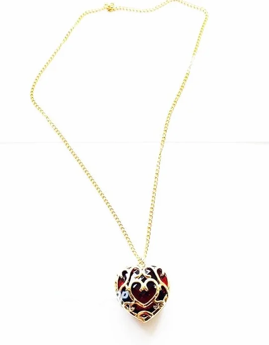 Collier Cosplay Cœur Rouge du Héros Elfe XL Métal