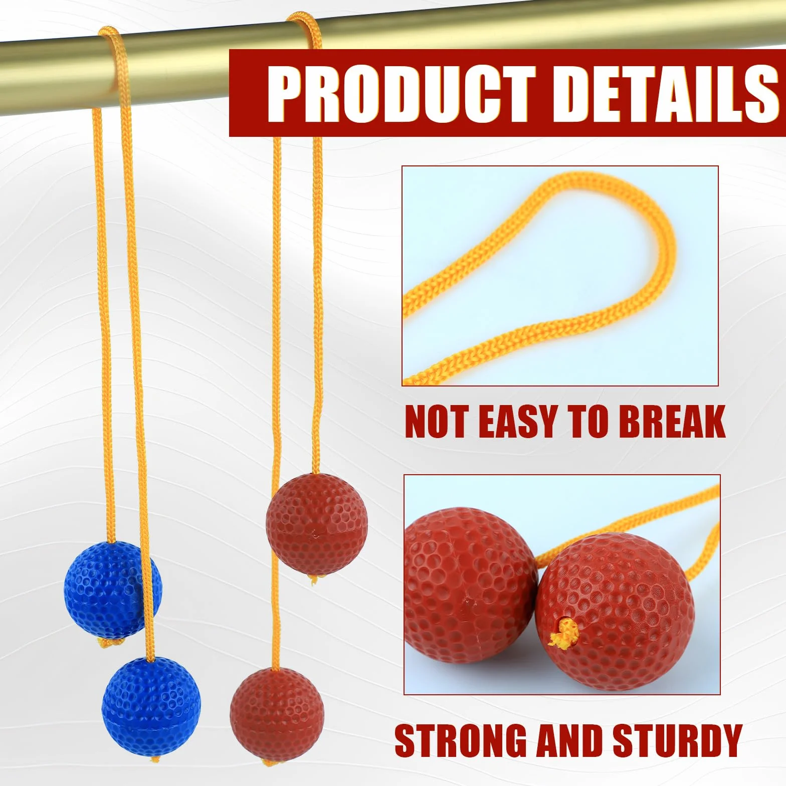 PEUTIER Remplacement de Balle d'Échelle Ladder Ball Toss Jeu Lancer Balle d'Échelle Accessoires Balles Golf (Rouge et Bleu)