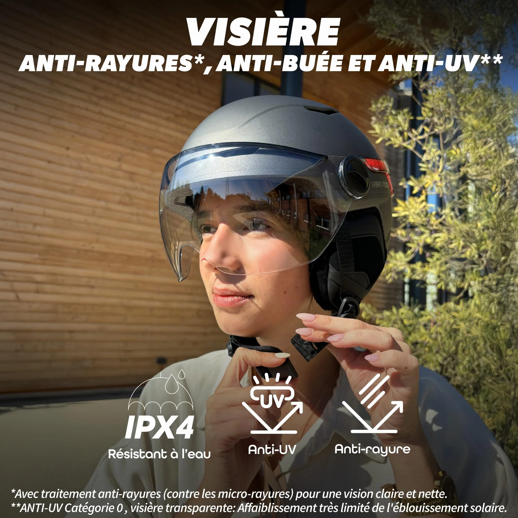 T'nB Vizion Casque Vélo Trottinette Électrique LED Connectées Détection Freinage Automatique Clignotants Télécommandés Visière Anti-UV Batterie Rechargeable