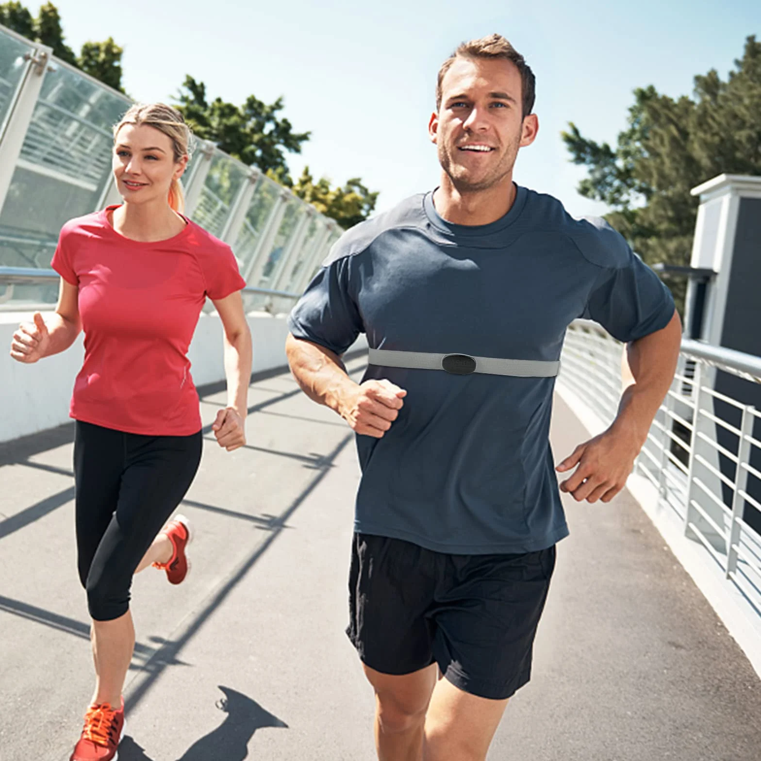 Ceinture Cardio de Remplacement Élastique Sangle de Poitrine pour Garmin, Wahoo Moniteur de Fréquence Cardiaque (Gris)