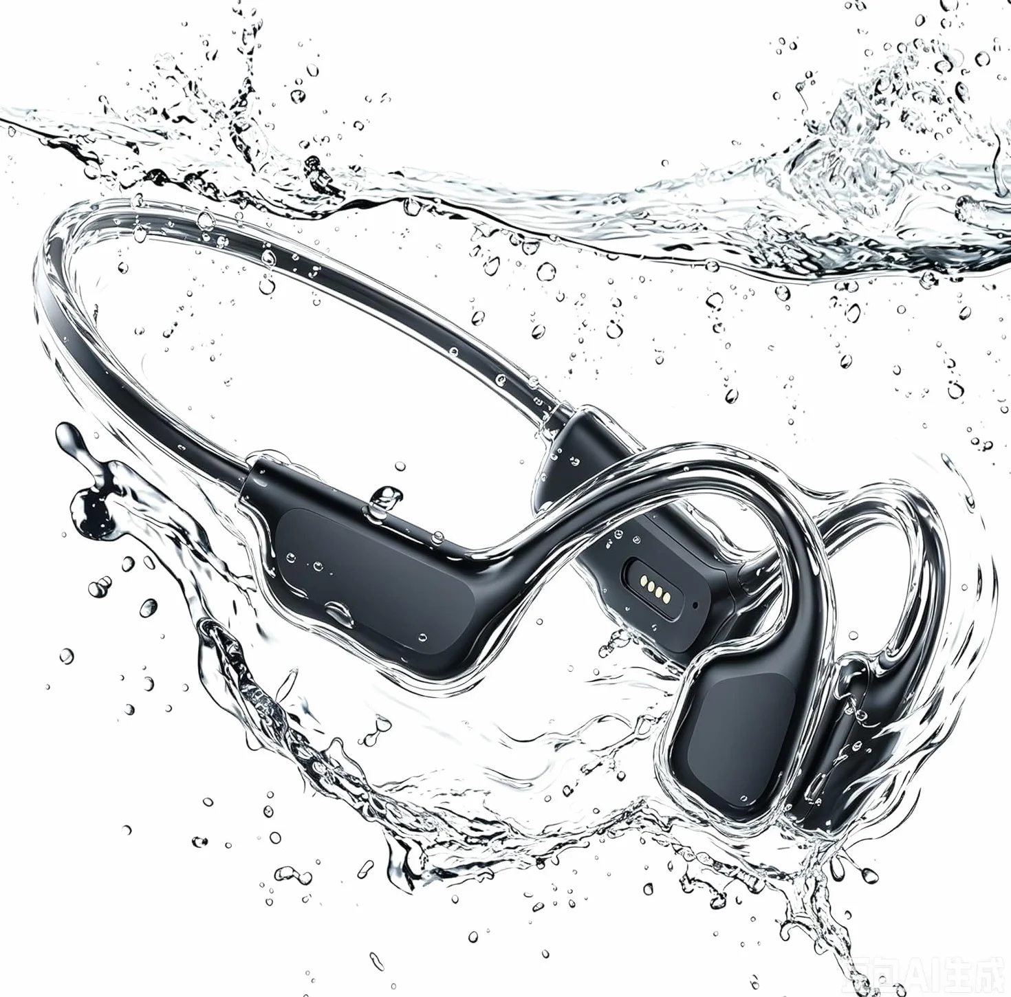 Écouteurs Natation Bluetooth 6.0 IPX8 Sans Fil MP3 32 Go Mémoire Intégrée 8 Heures Jeu Sportif Noir