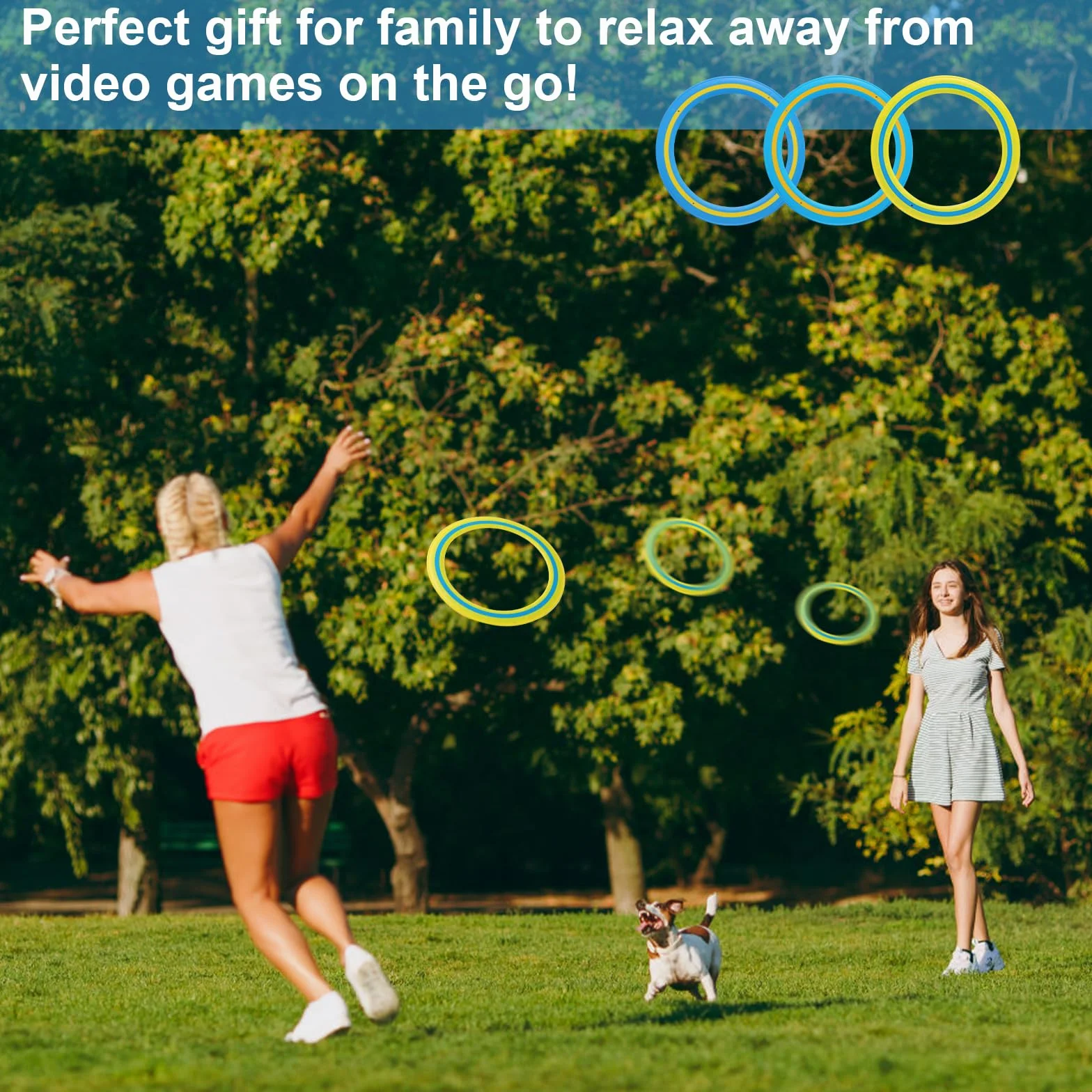 Lot de 3 anneaux frisbee 24 cm jouet d'extérieur pour enfants et adultes
