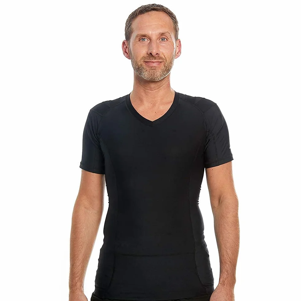 Anodyne Correcteur de Posture du Dos et Épaules Hommes T-Shirt Noir S
