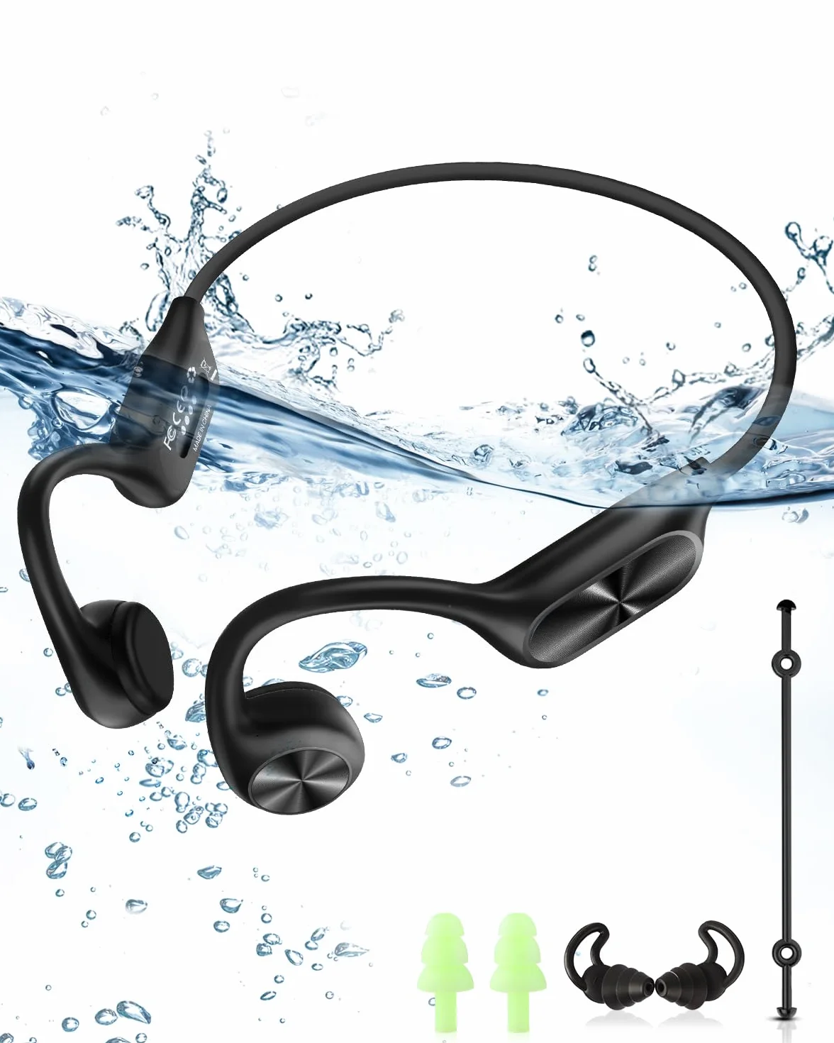 WalkerFit Casque Conduction Osseuse Bluetooth 5.4 Étanche IPX8 MP3 Intégré 32Go Écouteur Sport sans Fil Open Ear Léger