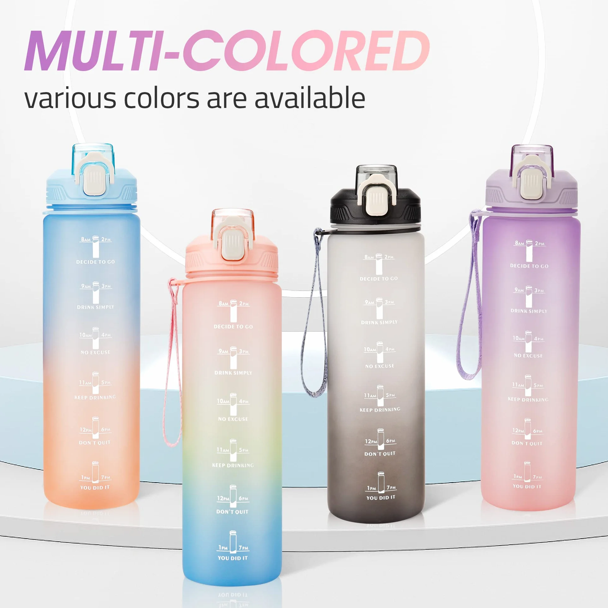 Gourde Sport 1L Bouteille d'eau étanche sans BPA pour Fitness Gym Plein Air