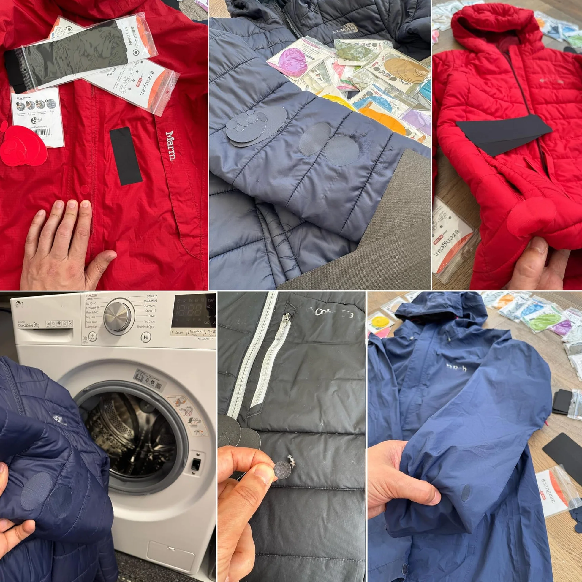 aZengear Patchs de réparation autocollants imperméables 30 couleurs 11 pièces pour vestes en duvet tentes chaussures