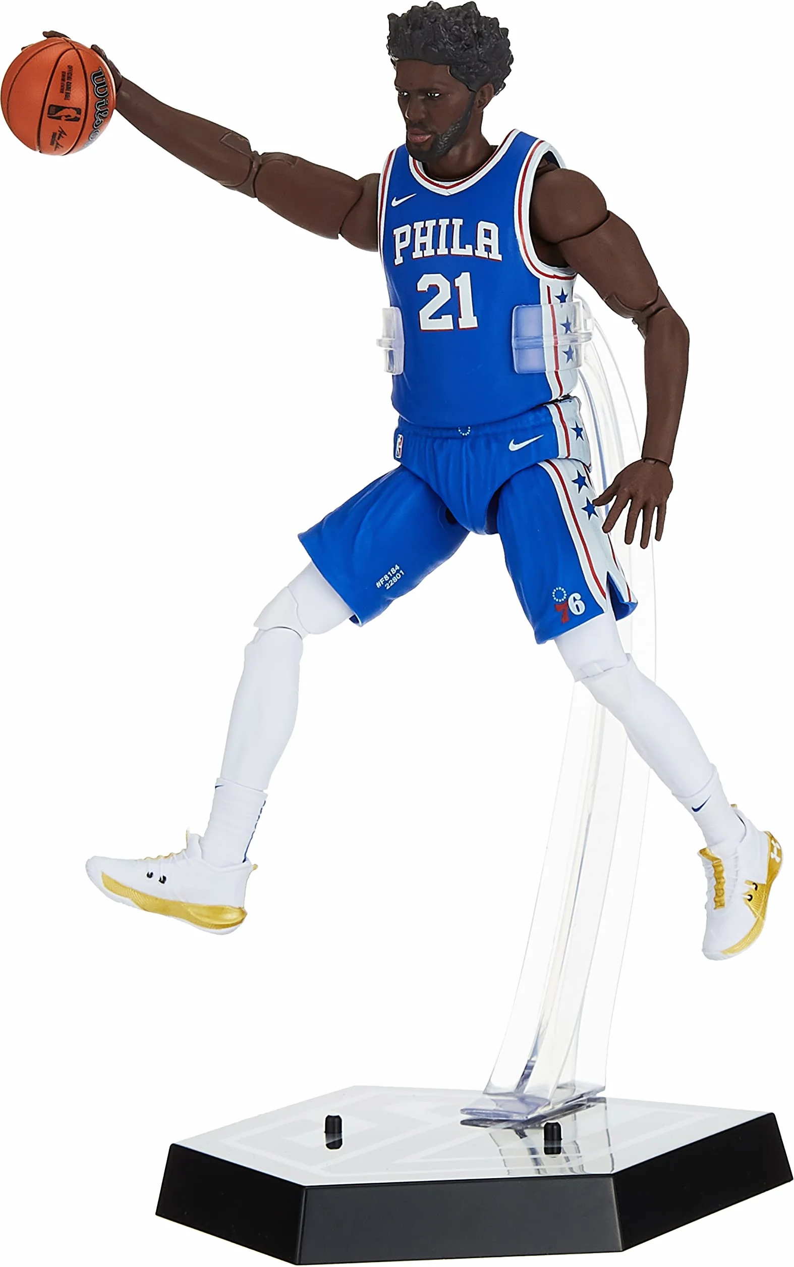 Hasbro Starting Lineup NBA Series 1 Joel Embiid Figurine d'action 15 cm Carte à Collectionner Panini Sports Exclusive Basketball