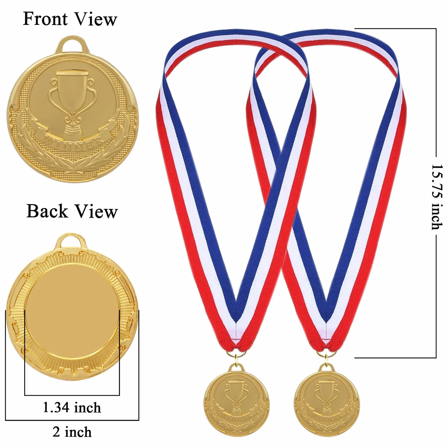 Médaille Olympique Enfant 12 Pièces Or Argent Bronze Trophée Sportif Anniversaire Fête Jeux Jouet Récompense