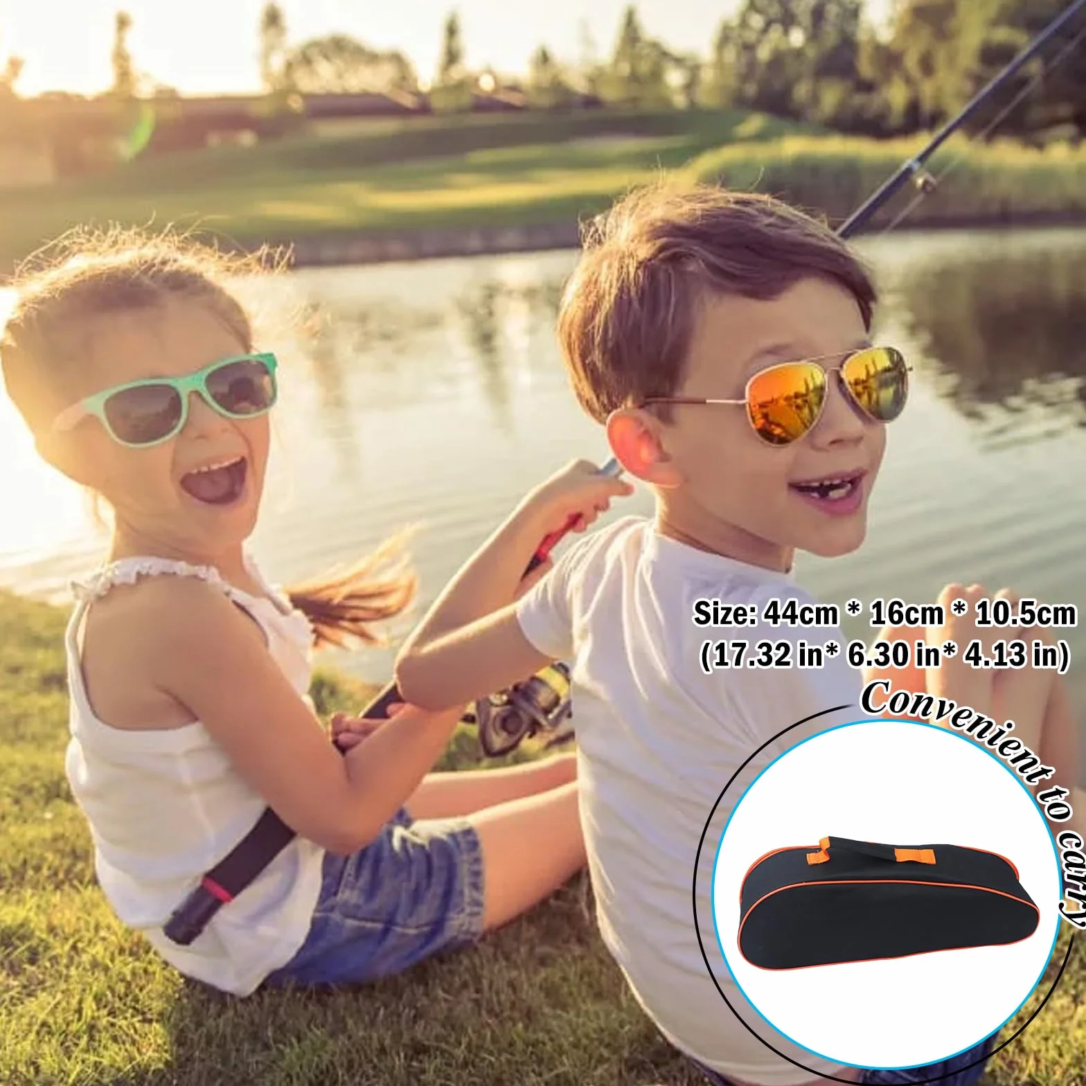 Kit de Canne à Pêche pour Enfants 150cm avec Moulinet et Leurres, Ensemble Complet avec Sac de Transport