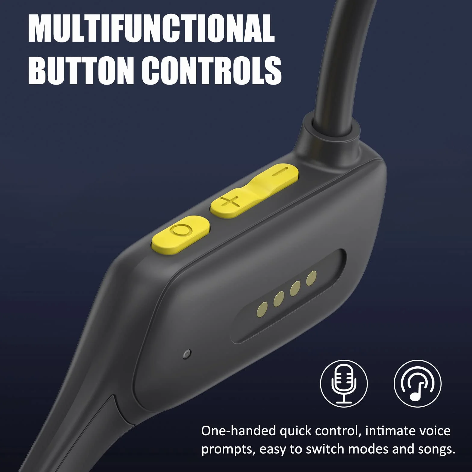 Casque Conduction Osseuse Étanche IP68 Bluetooth 5.2 avec Micro MP3 32G Mémoire Intégrée