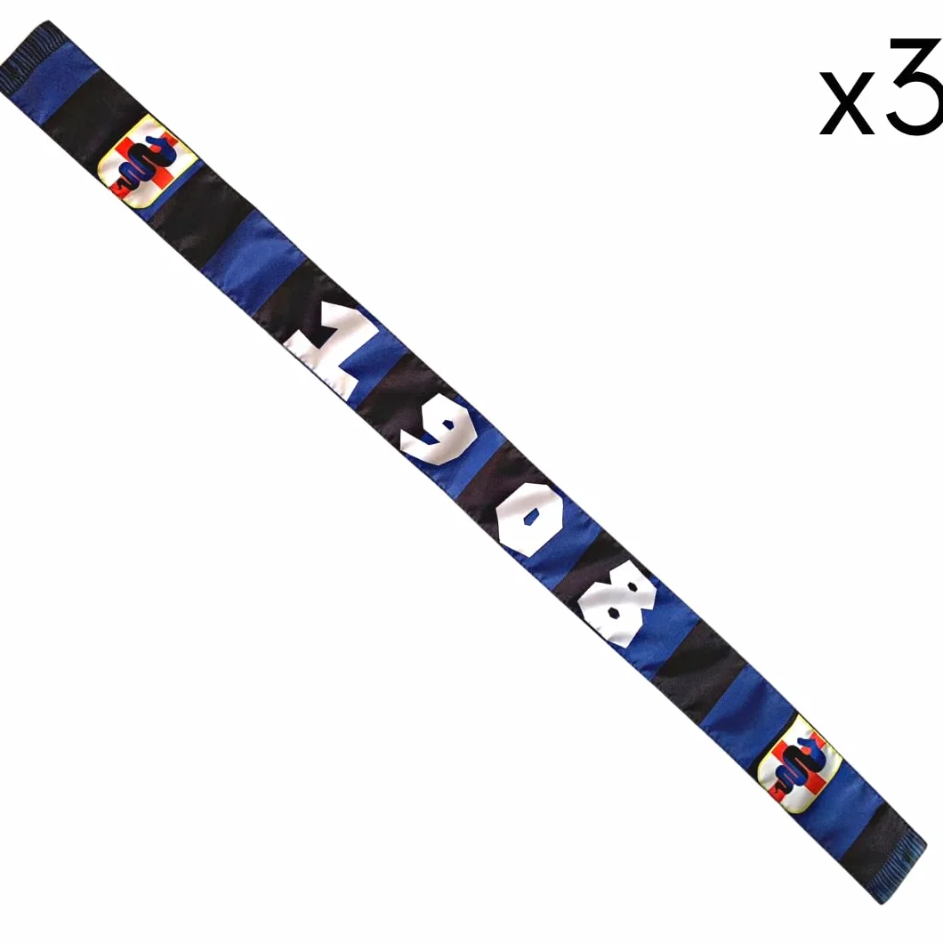 NARAMAKI Attaches Inter 86 x 6 cm noires bleues 3 bandes Tifo 1908 Gadgets football