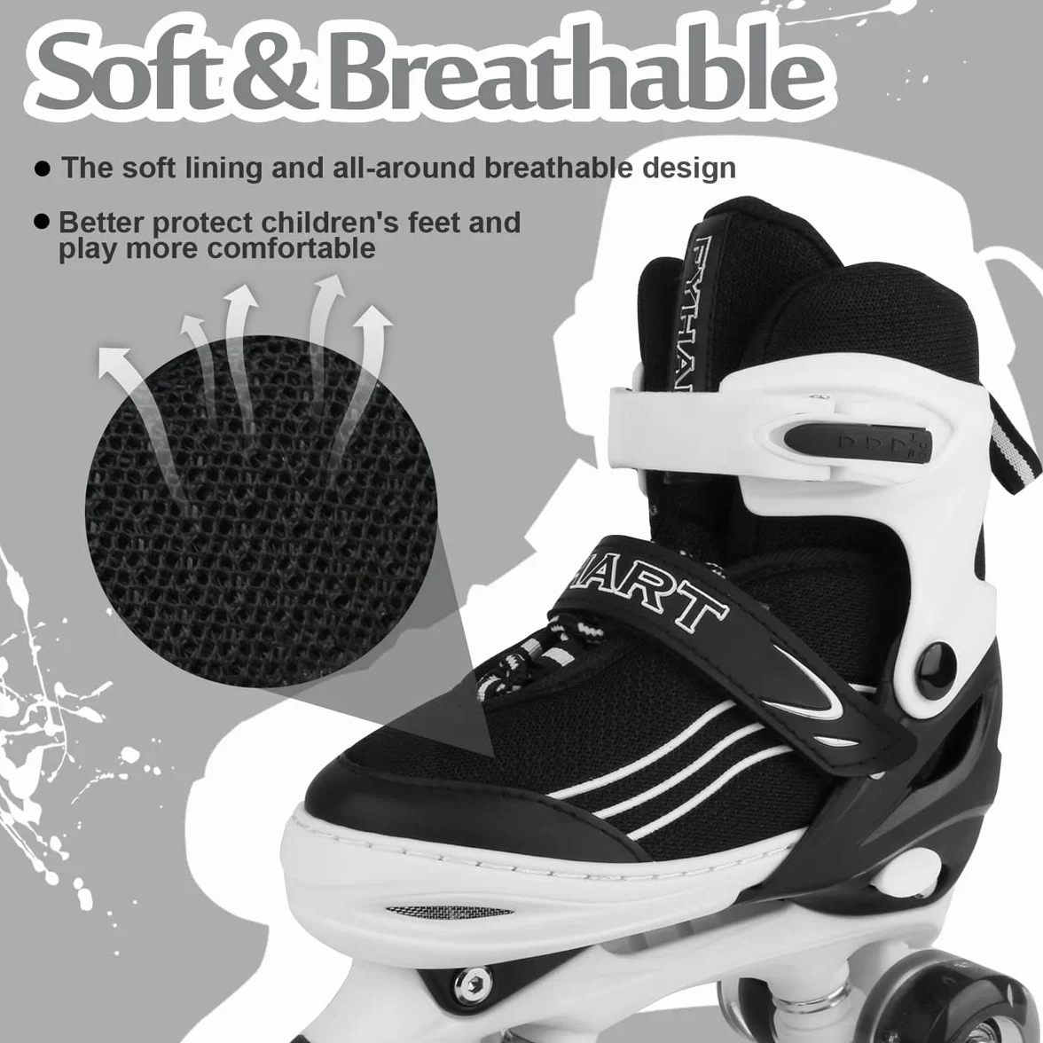Patins à roulettes pour enfants avec roues lumineuses ajustables intérieur extérieur