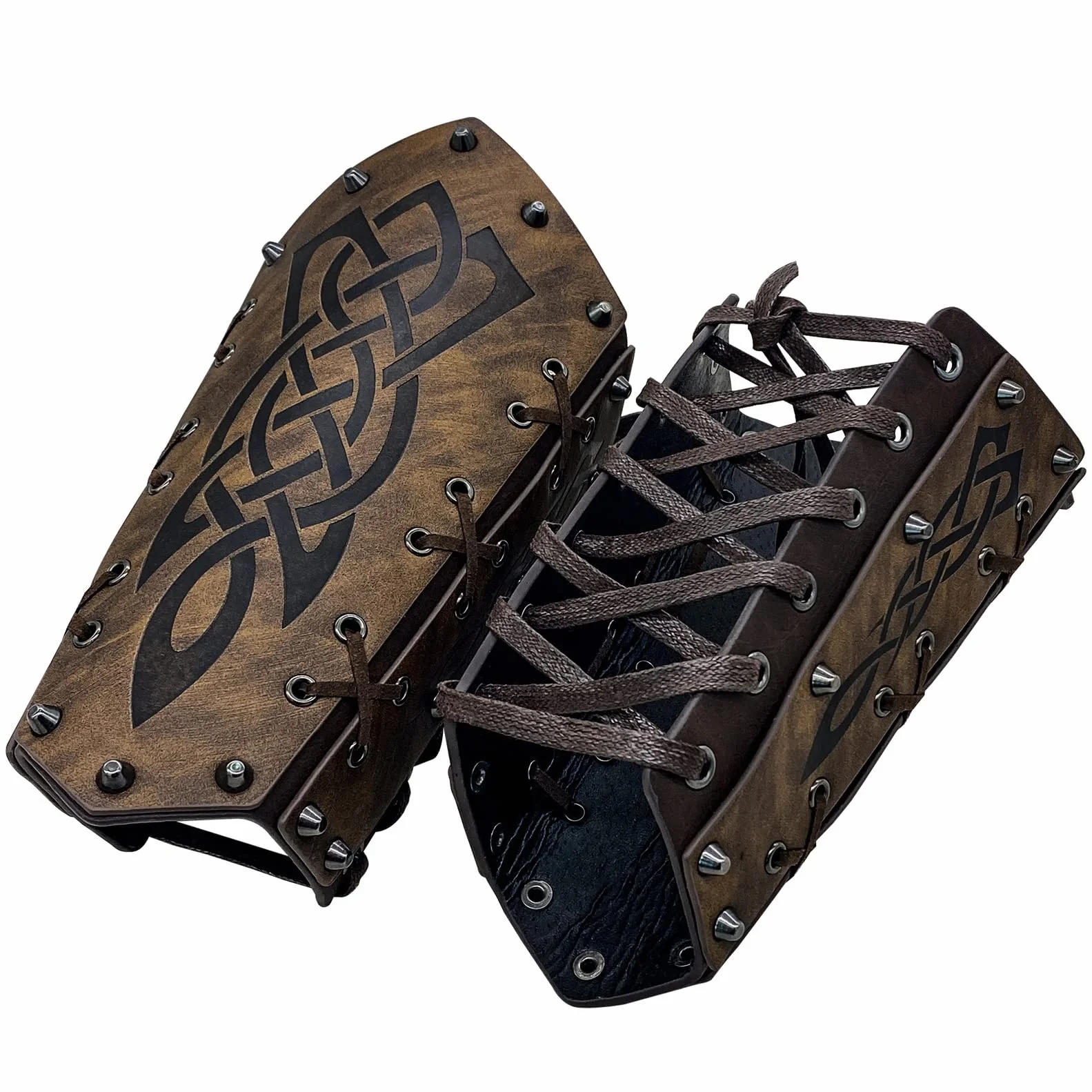 Brassard en cuir rétro médiéval pour tir à l'arc, bracelet Viking LARP Cosplay Renaissance
