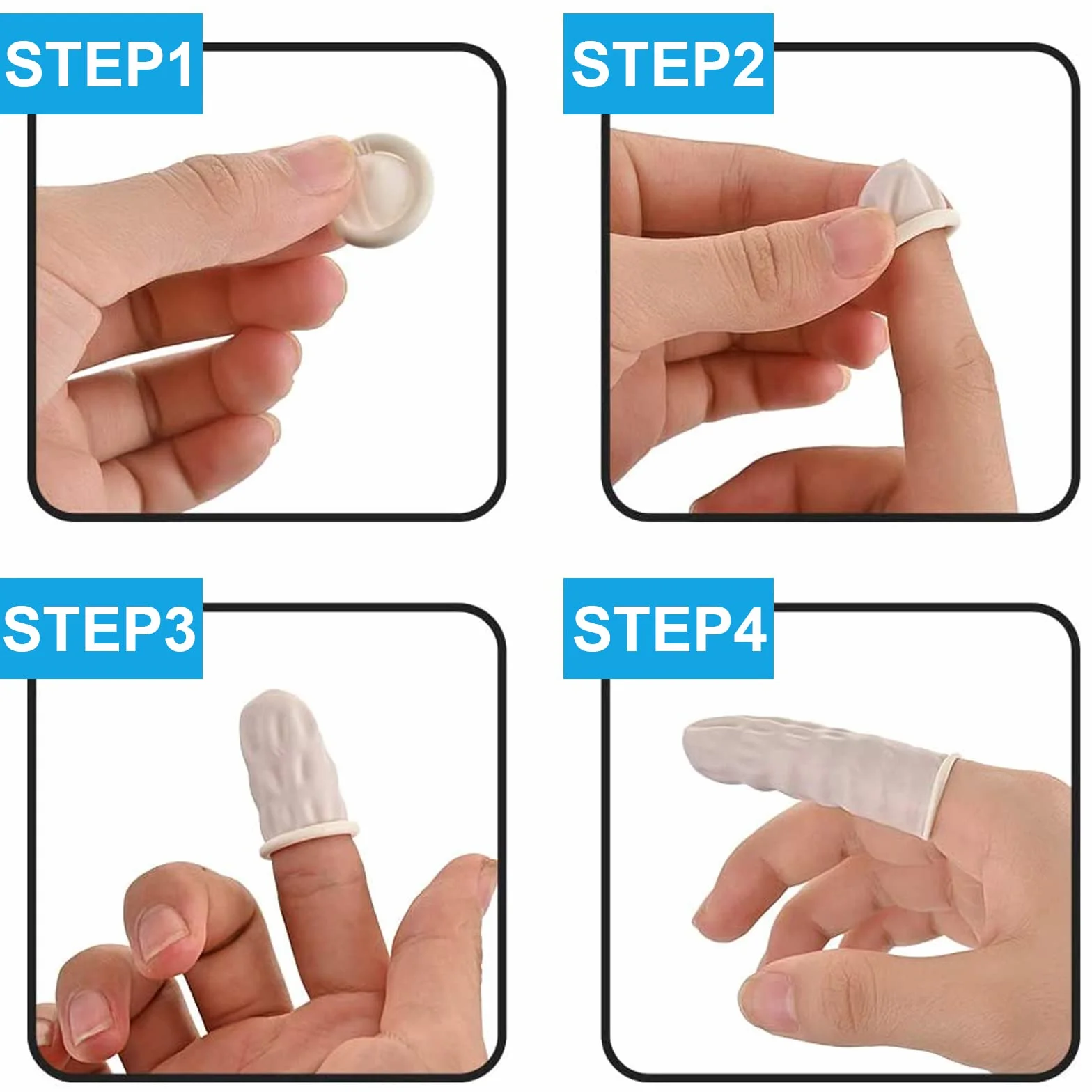 Doigtiers Latex Silicone Caoutchouc Anti-Statique Protection Doigts 100 PCS