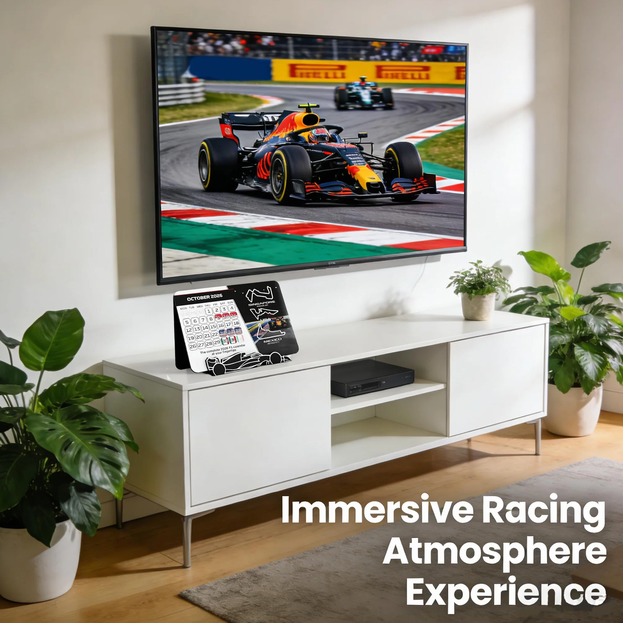 Calendrier de course F1 2026 - 18 x 14 cm - Grand calendrier de course pour le bureau