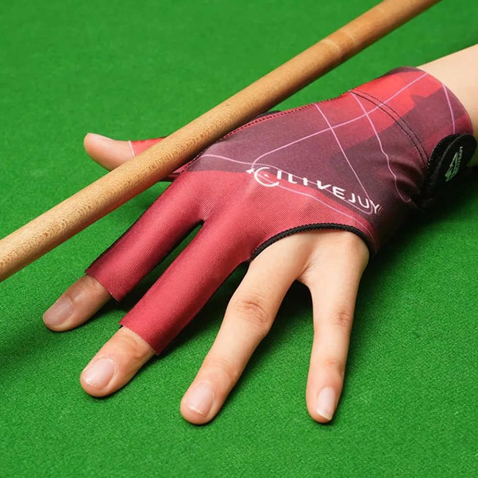 Gants de Billard 3 Doigts Snooker pour Main Gauche Professionnel Accessoires Homme Femme