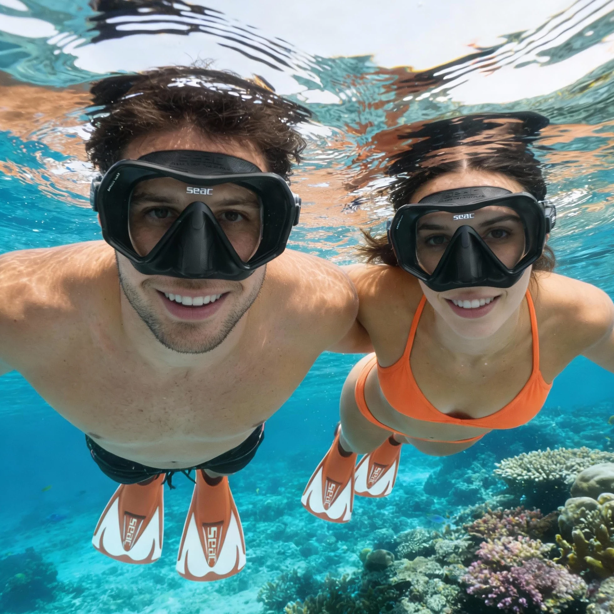 SEAC Pura Masque de Plongée Monoverre Frameless en Silicone Antifog Low Volume