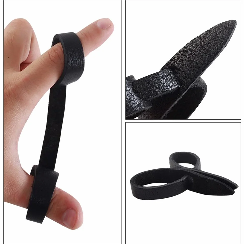 DONGKER Sangle de doigt de tir à l'arc en cuir pour arcs recourbés