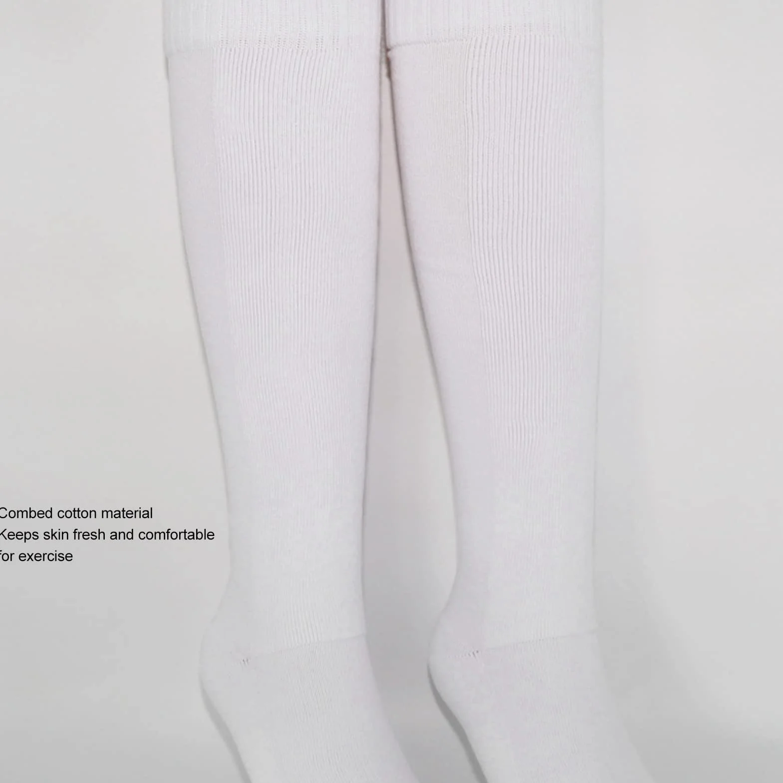 Chaussettes d'Escrime épaissies en Coton Unisexe pour Épée Sabre et Fleuret Blanc